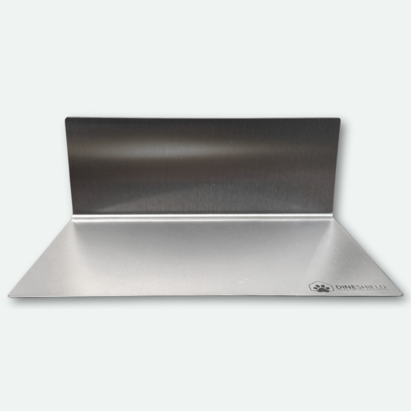 DineShield Premium-Napfunterlage aus Edelstahl (AISI 304) in L-Form – ohne Näpfe