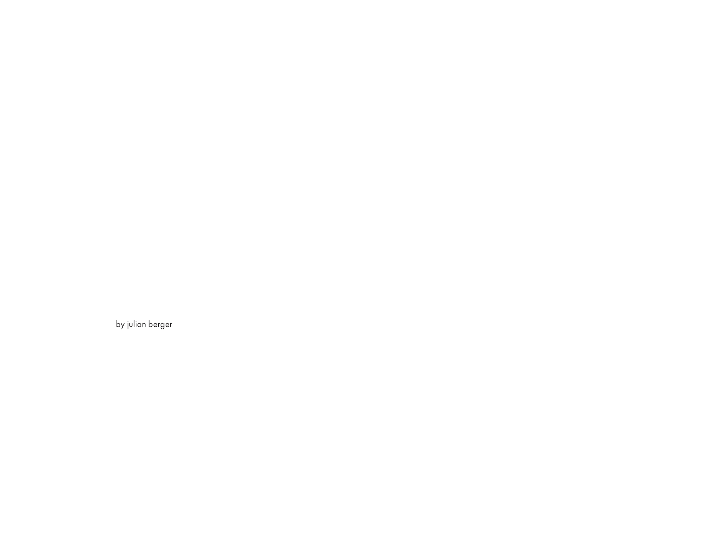 A mostly blank white cover page with small text at the bottom left corner that reads 'by julian berger'.
