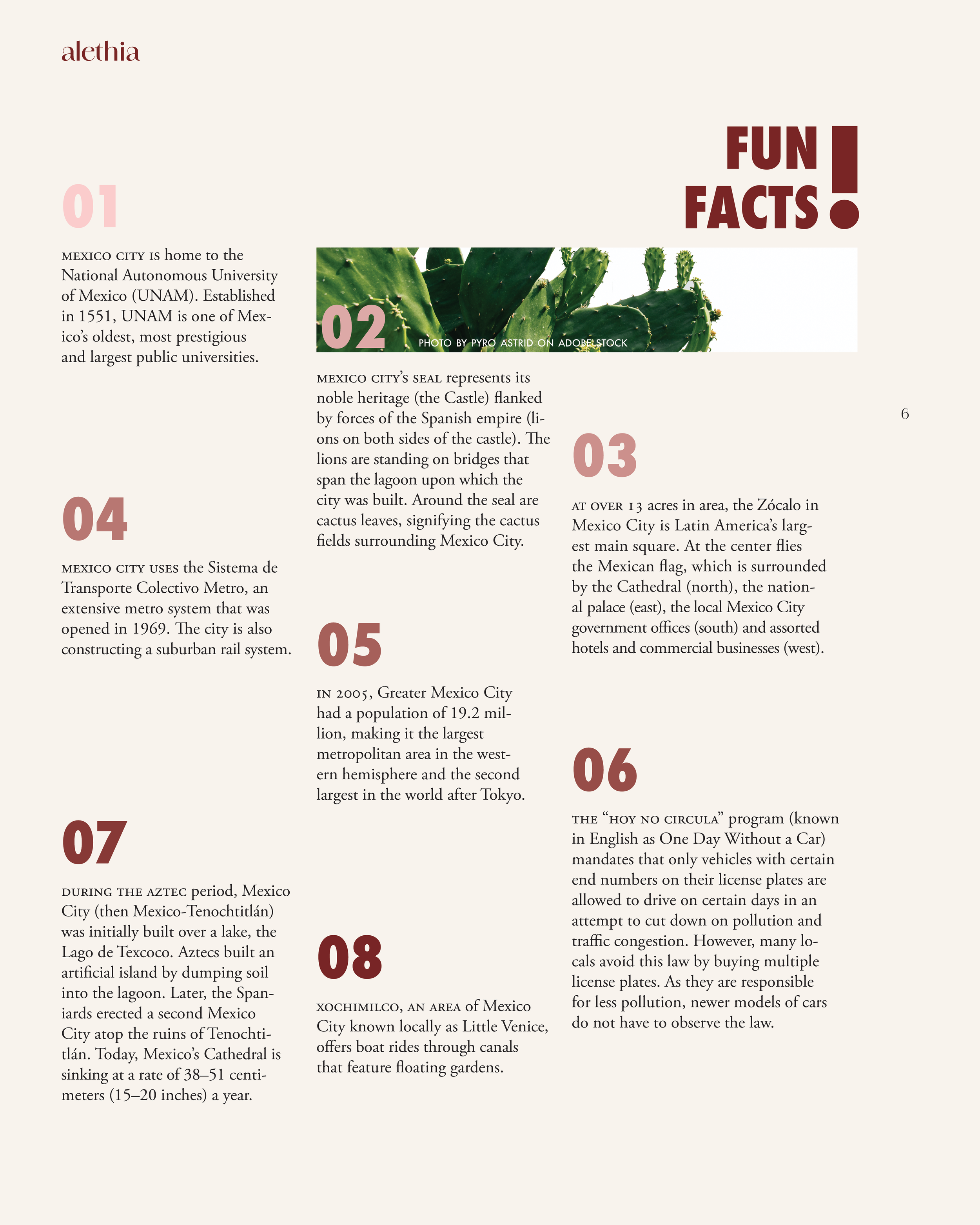 Information about Mexico City with facts, images, and descriptions including the National Autonomous University of Mexico, the Castillo, the Zócalo, transportation systems, population data, Aztec history, and canals with floating gardens.