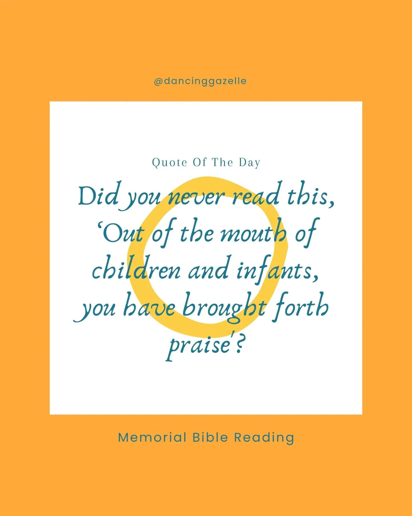 Memorial bible reading...

Prepare your hearts...

#dancinggazelle #memorialbiblereading #jesuschrist #jwquotes #jwsmallbusiness #jwreminders #jwscriptures #jwmemorial #jesus #christians #christianliving #christian #praise