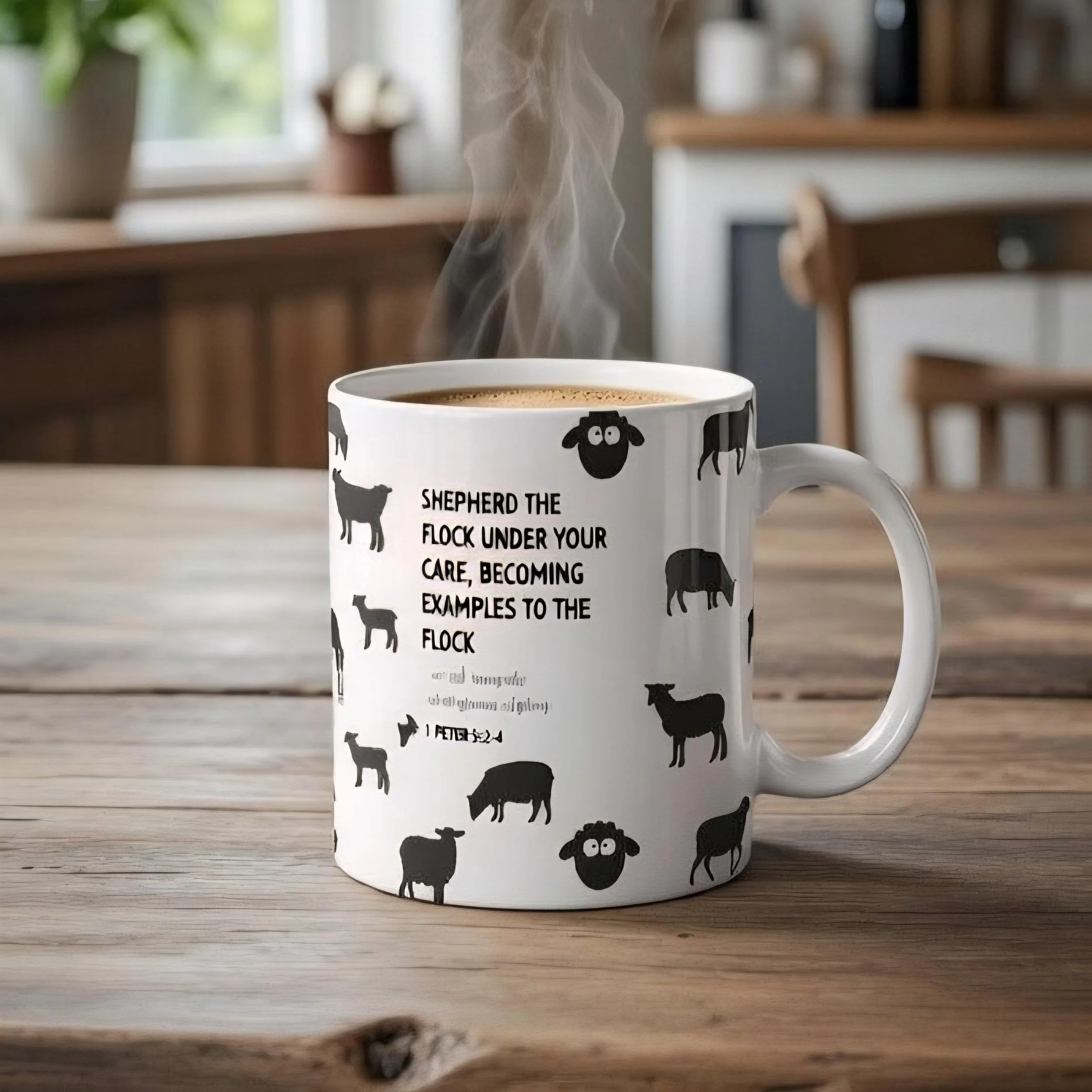 Taza de café inspiradora para pastores | 1 Pedro 5:2-4