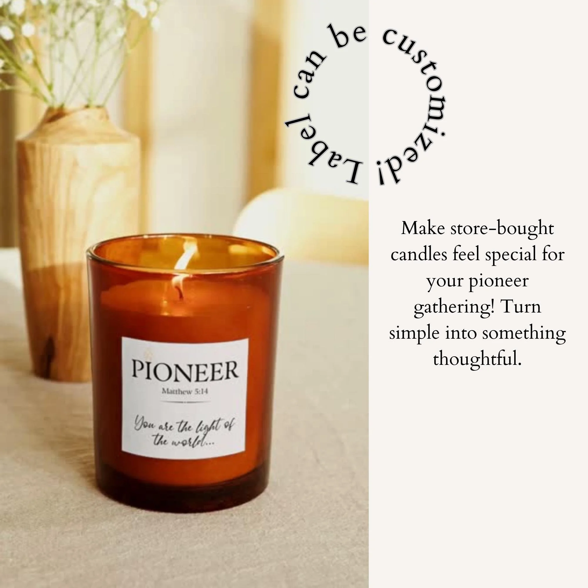 JW Pioneer Candle Label Sticker