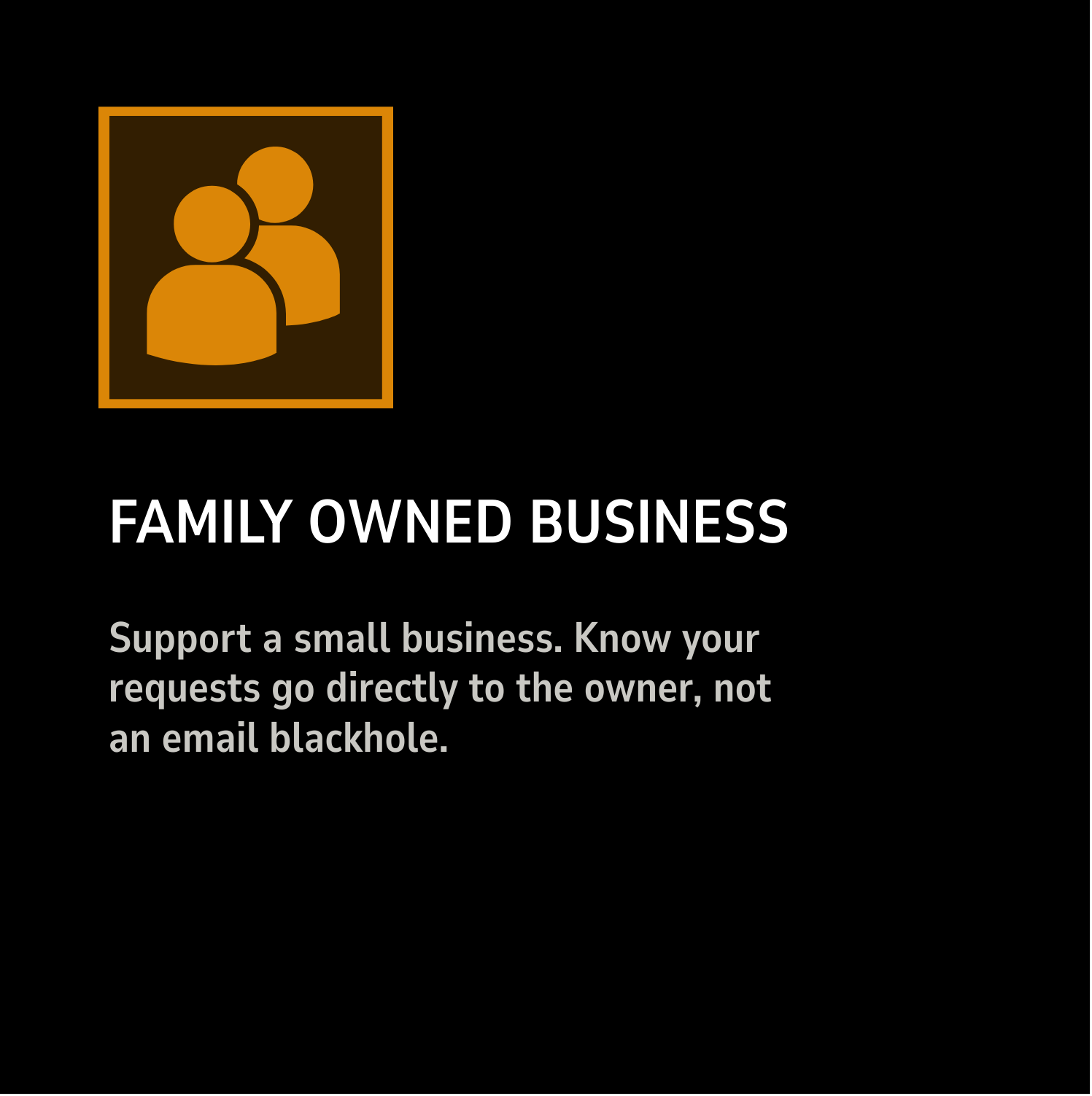 Family owned business for ammunition purchases with direct access to owner.