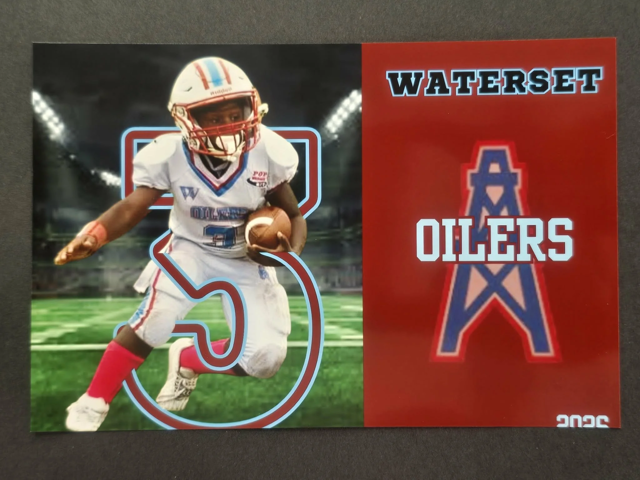 3D player's number pop-out photo  4x6