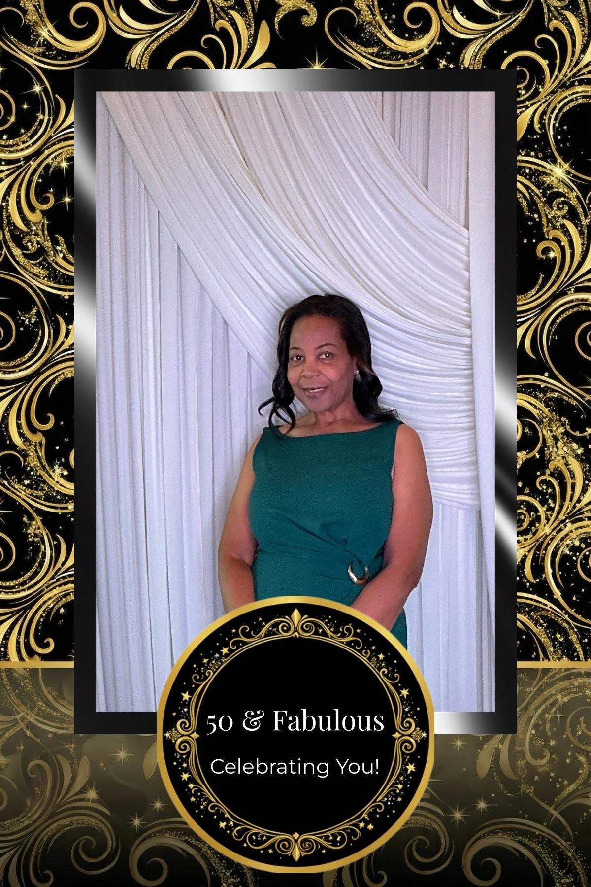 Birthday party in Clearwater Florida celebrating a 50th birthday celebration. Hosted by Faith in Focus with open air photobooth.