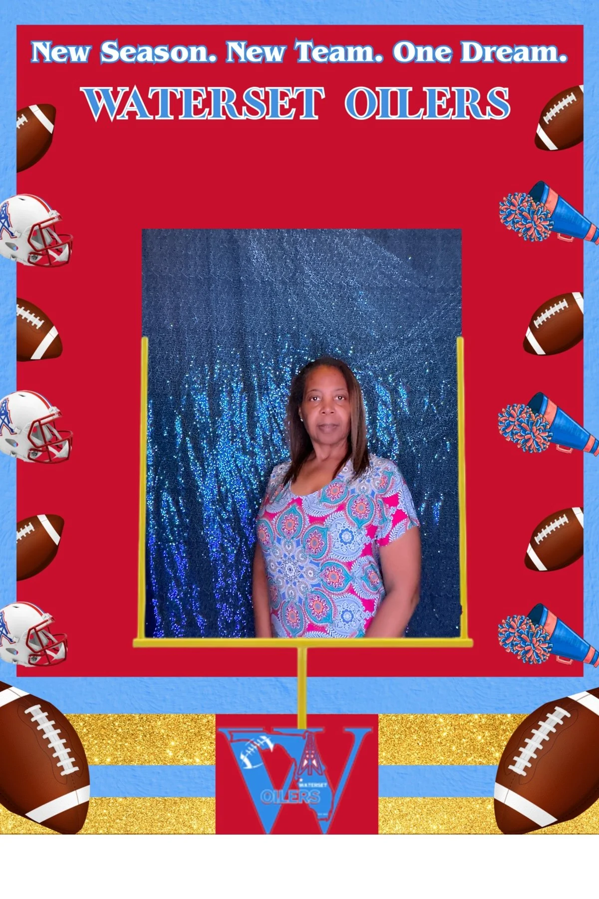 Faith in Focus created photobooth template and open air photobooth to a football team in Apollo Beach.