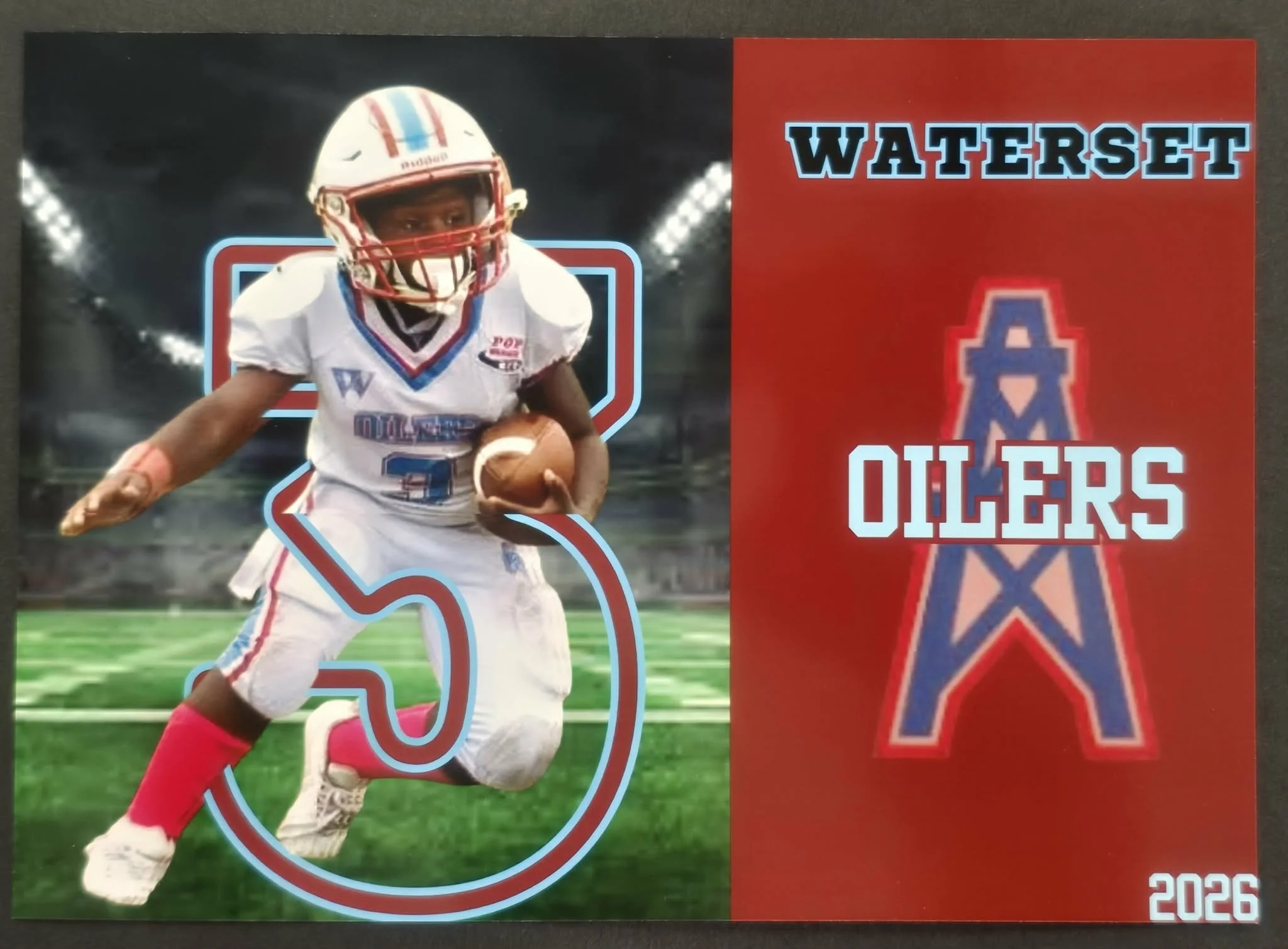 3D player's number pop-out photo  5x7