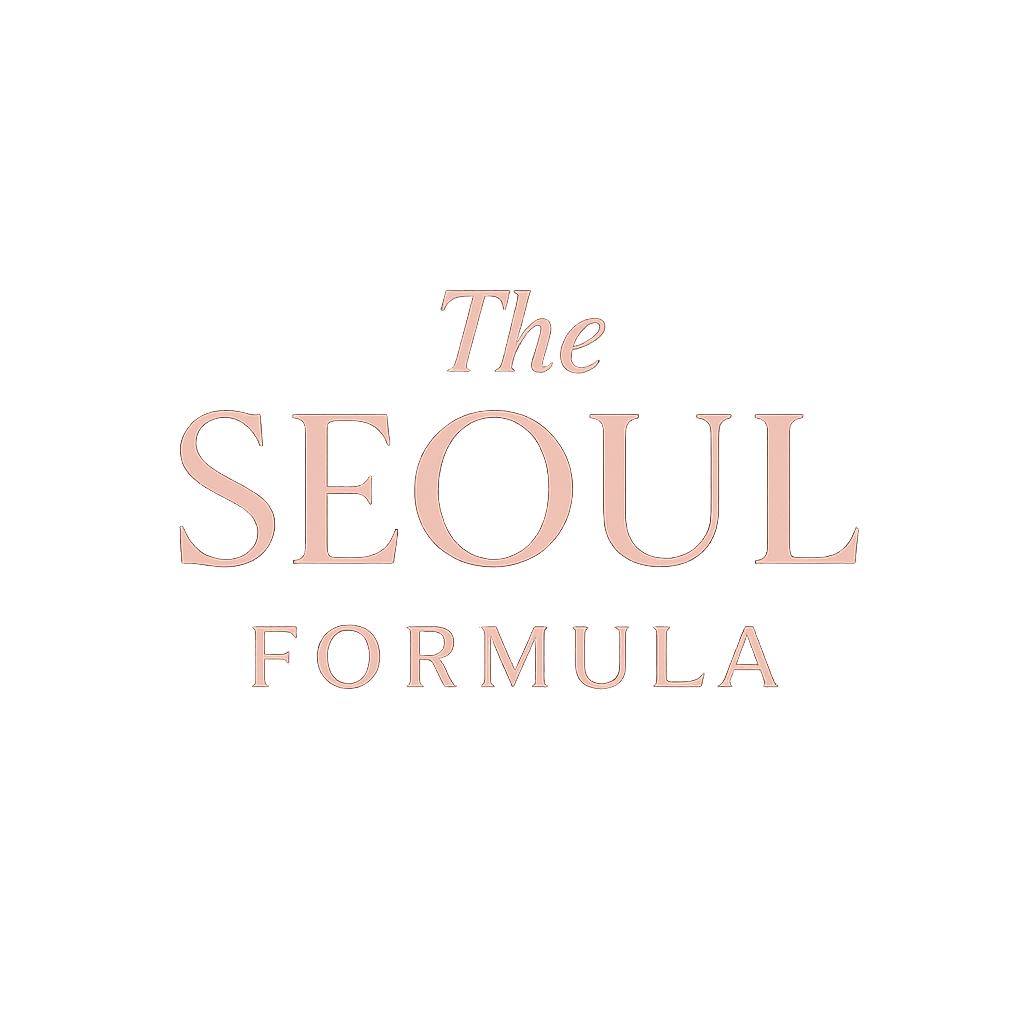 Logo of The Seoul Formula with black background and pink text.