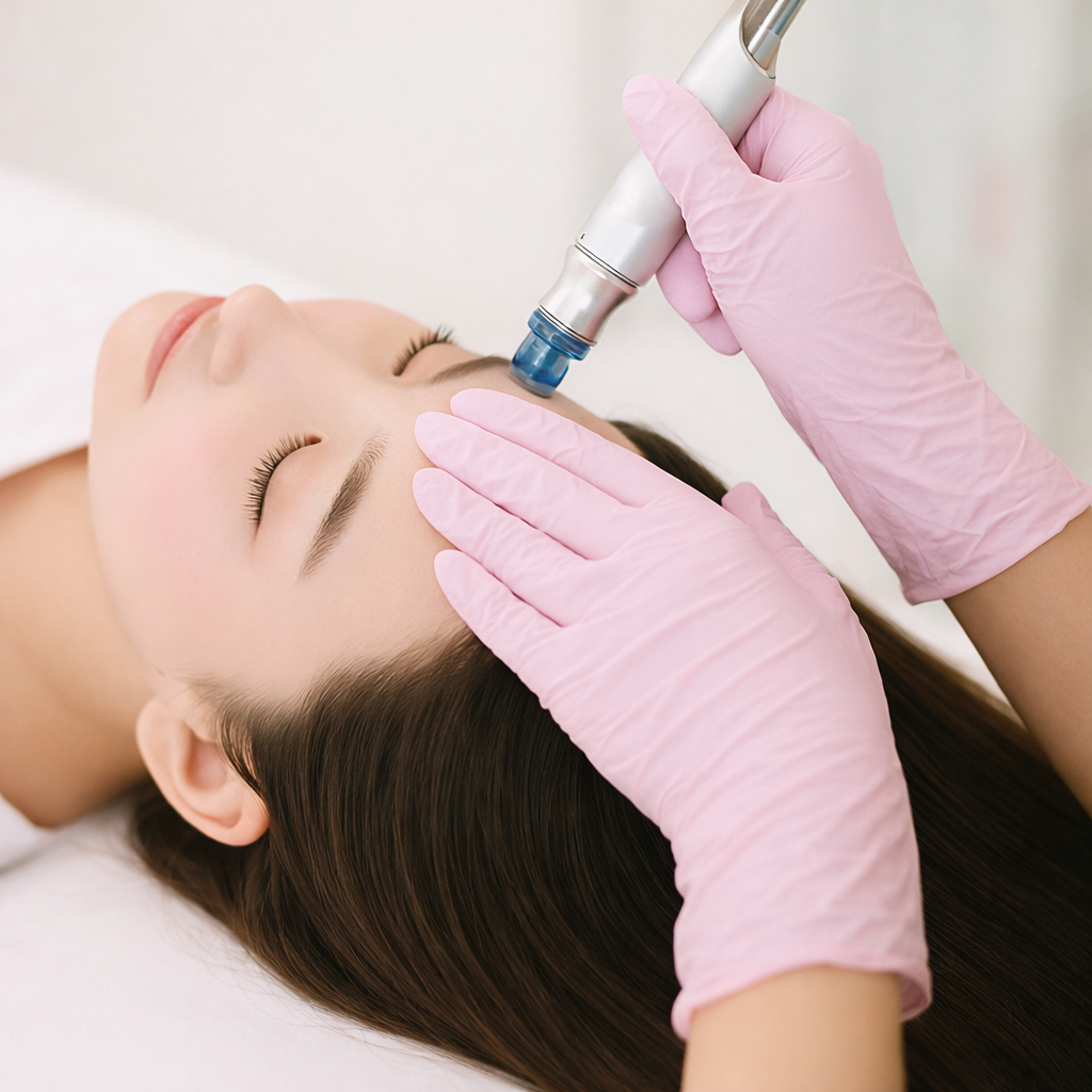 Advanced, device-led facial training teaching a calm, barrier-focused approach to hydrodermabrasion.