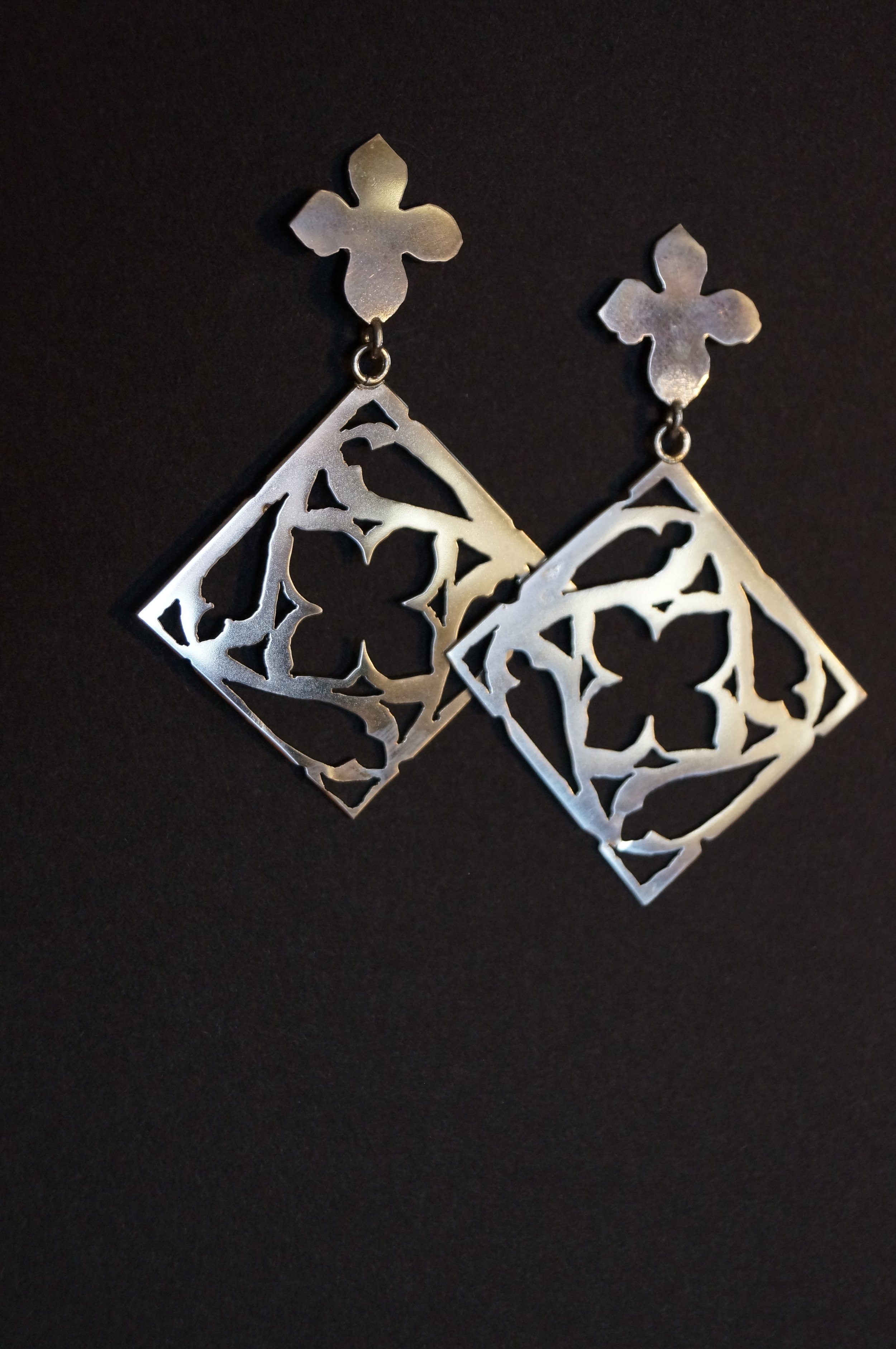 Sterling Post Tracery Window Earrings