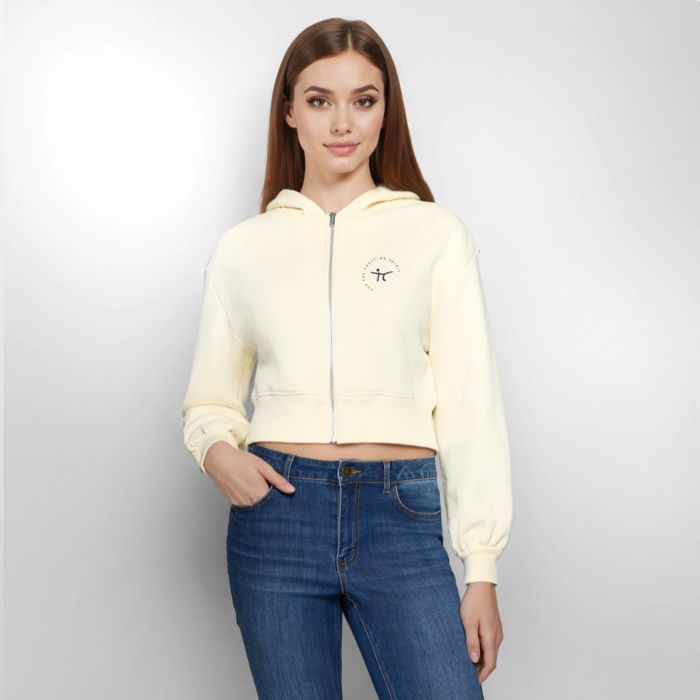 : Frauen Oversized Cropped Kapuzenjacke Vaulting Spirit
