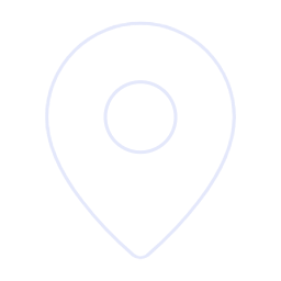 Outline of a location pin icon on a black background.