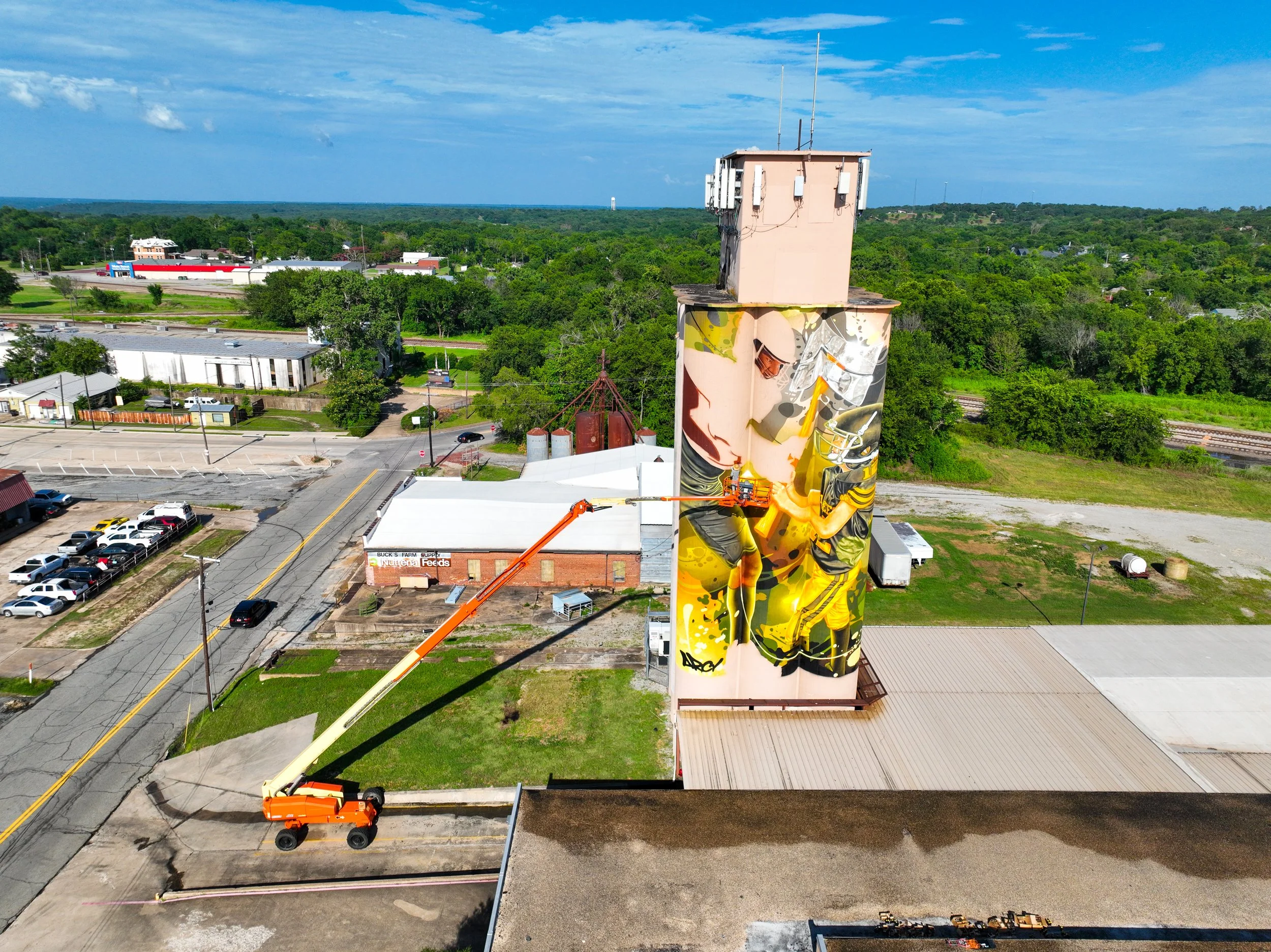 ARCY Silo Mural in Denison, Texas
