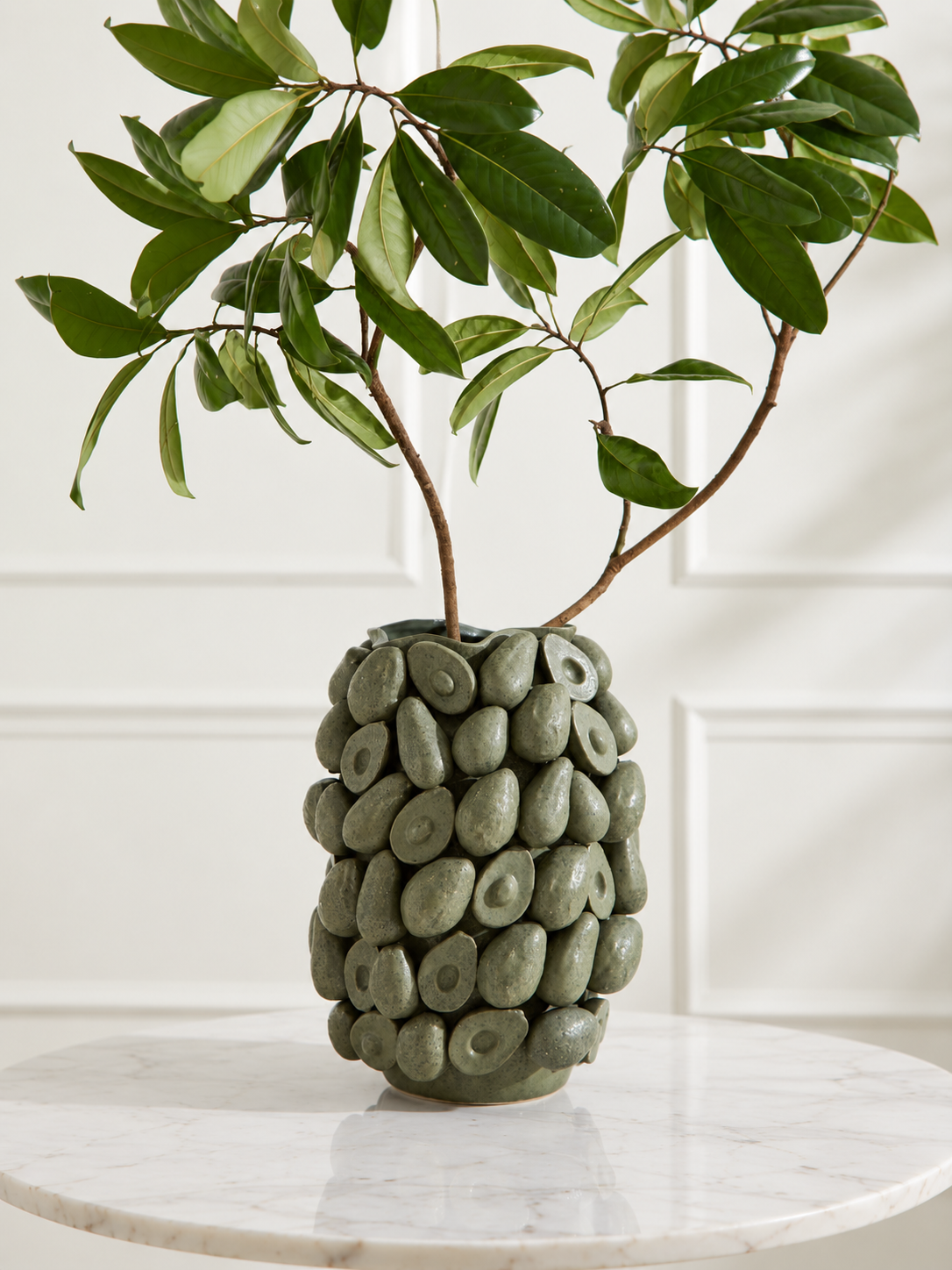 Tall avocado layered vase.png