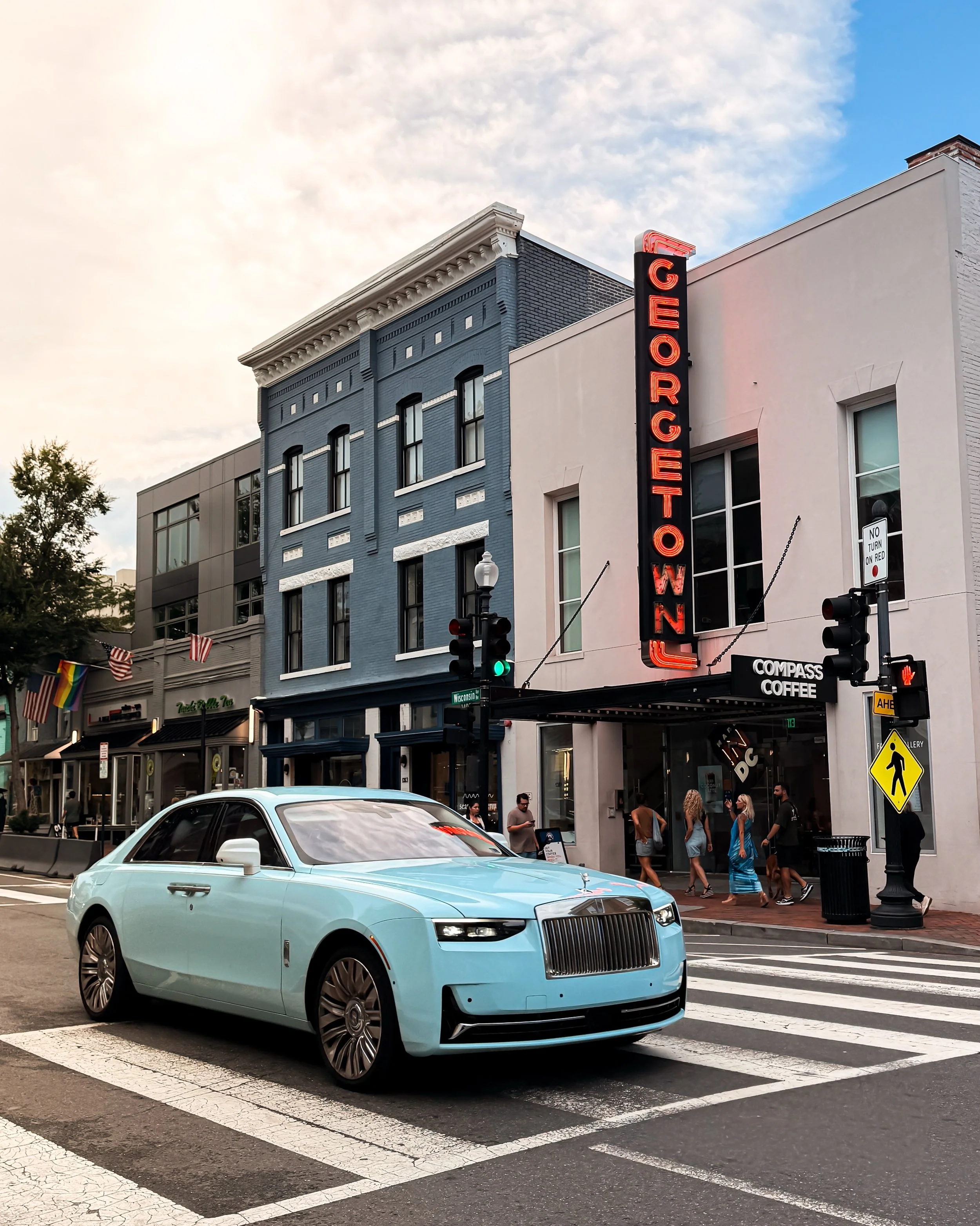 Georgetown Summer 🩵 #GeorgetownDC #WashingtonDC #RollsRoyce