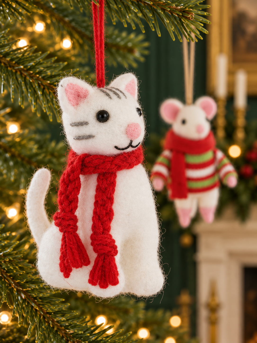 White felt cat Christmas ornament-2.png