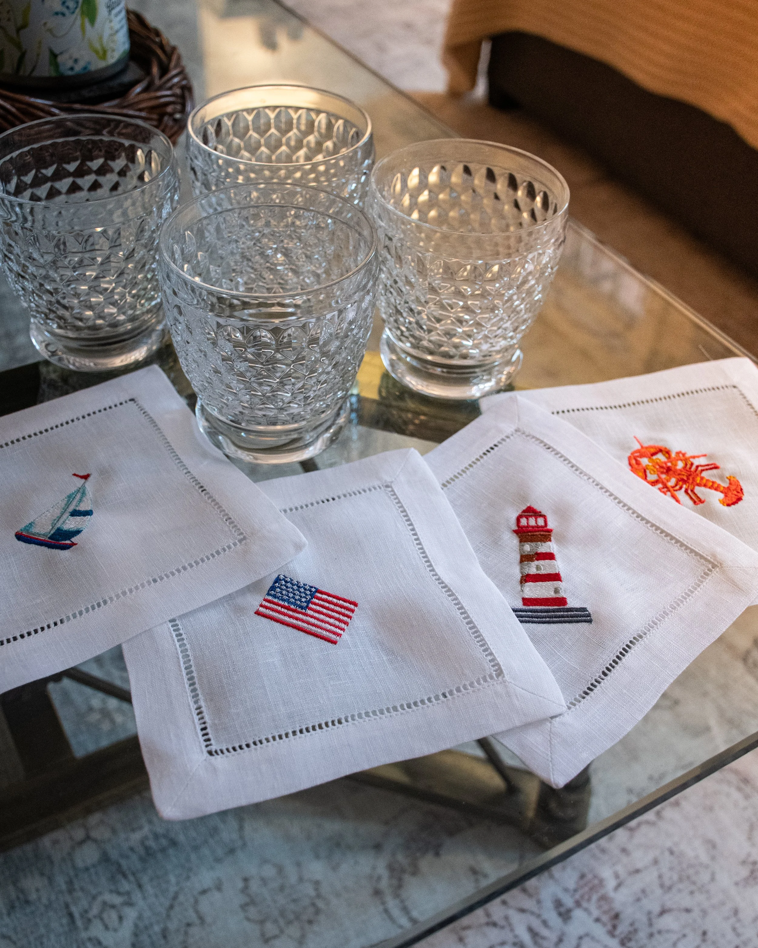 East Coast Summer Cocktail Napkins — Set of 4
