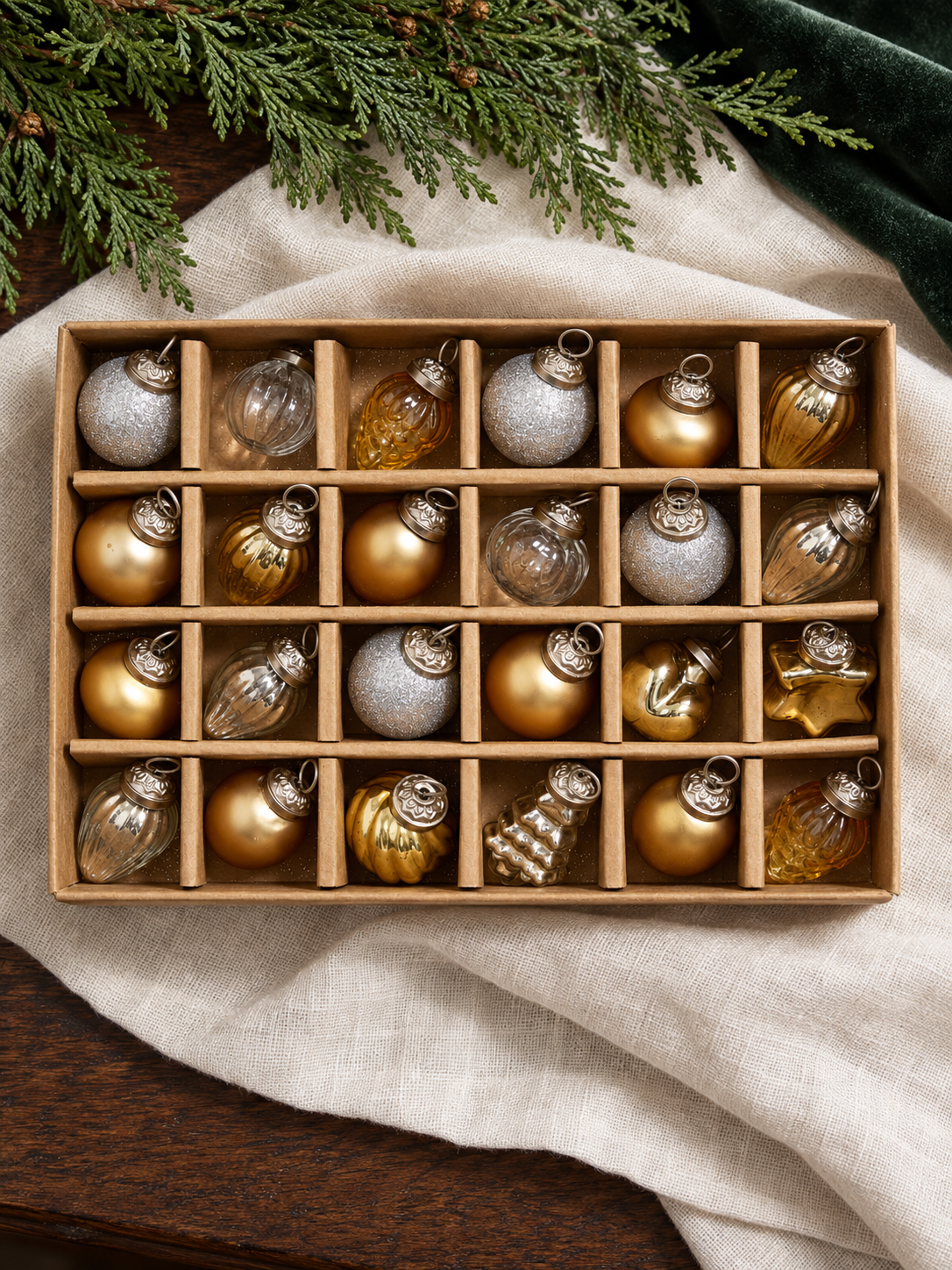 Aetheris Mini Glass Ornaments — Set of 24