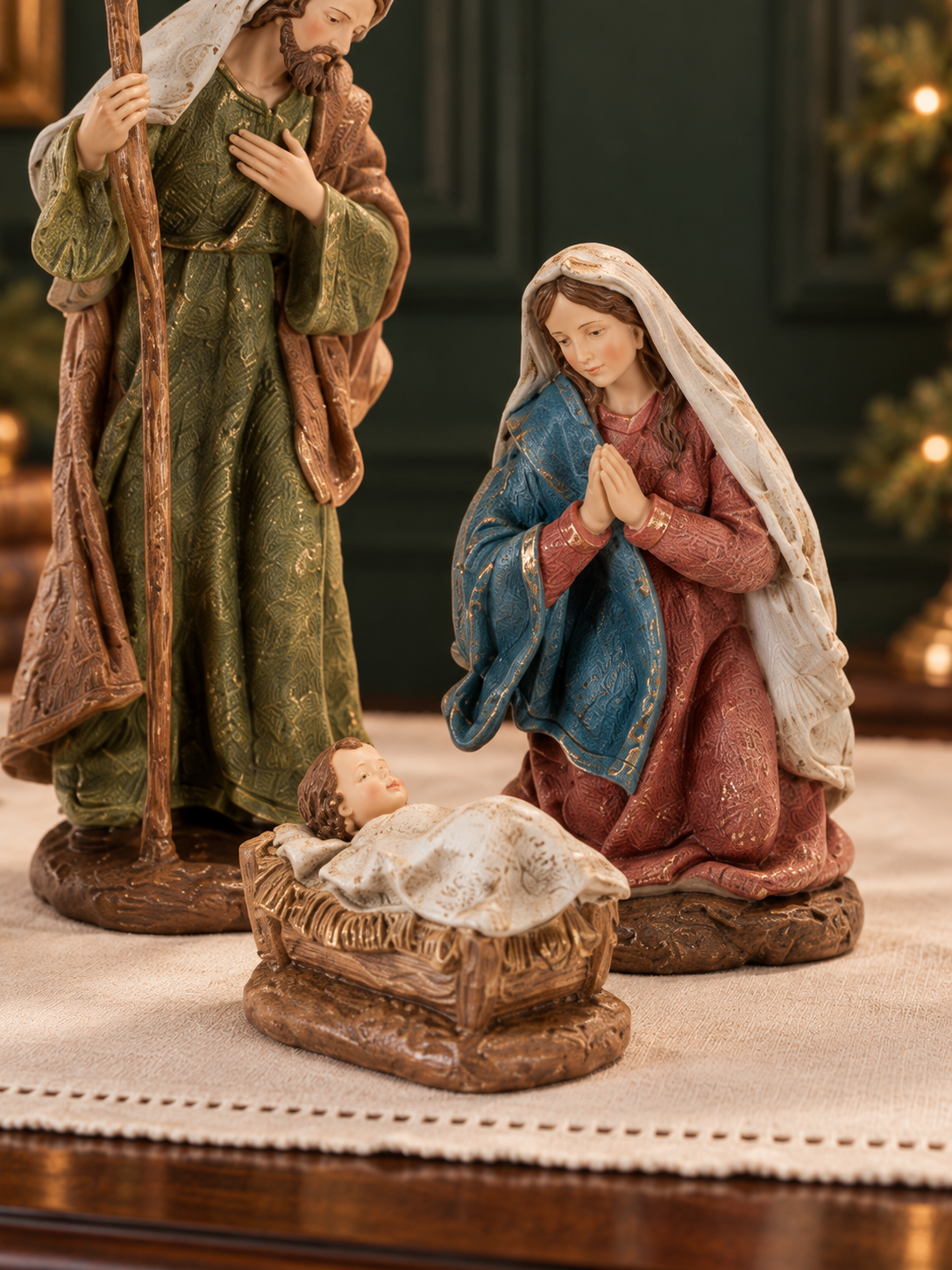 Elegant Nativity detail on walnut console-2.png