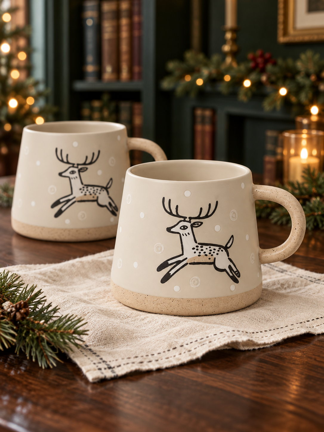 Ivory deer mugs in a Christmas library-2.png