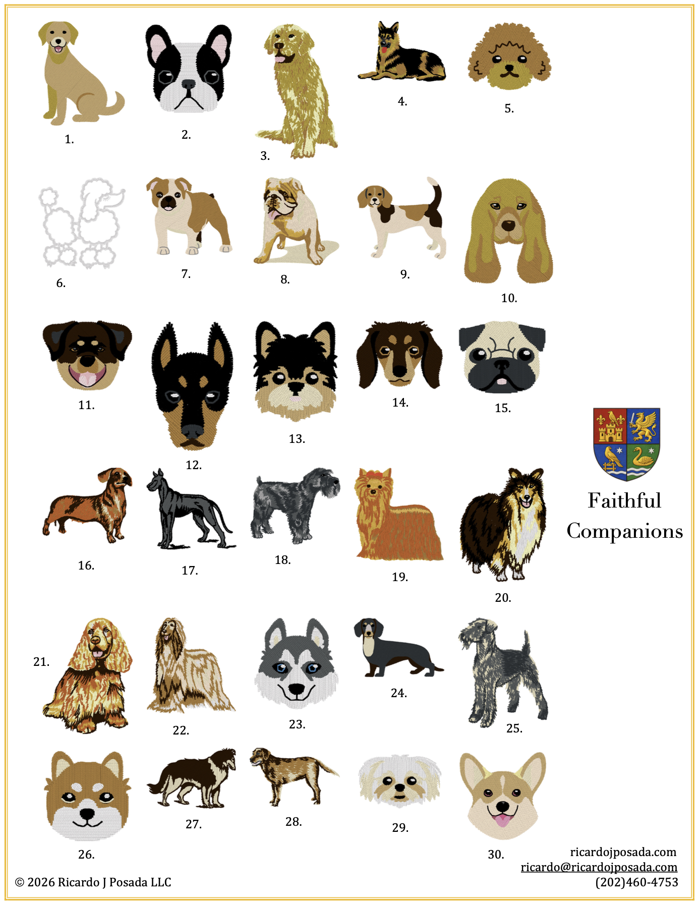 Faithful Companions - Dog Embroidery