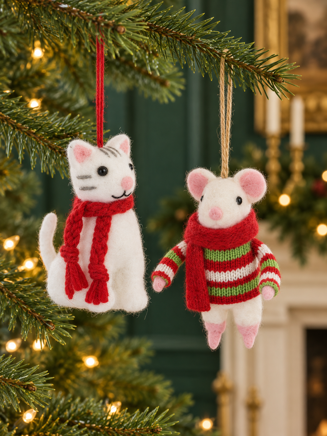 Felt Cat and Mouse Christmas Ornaments-1.png
