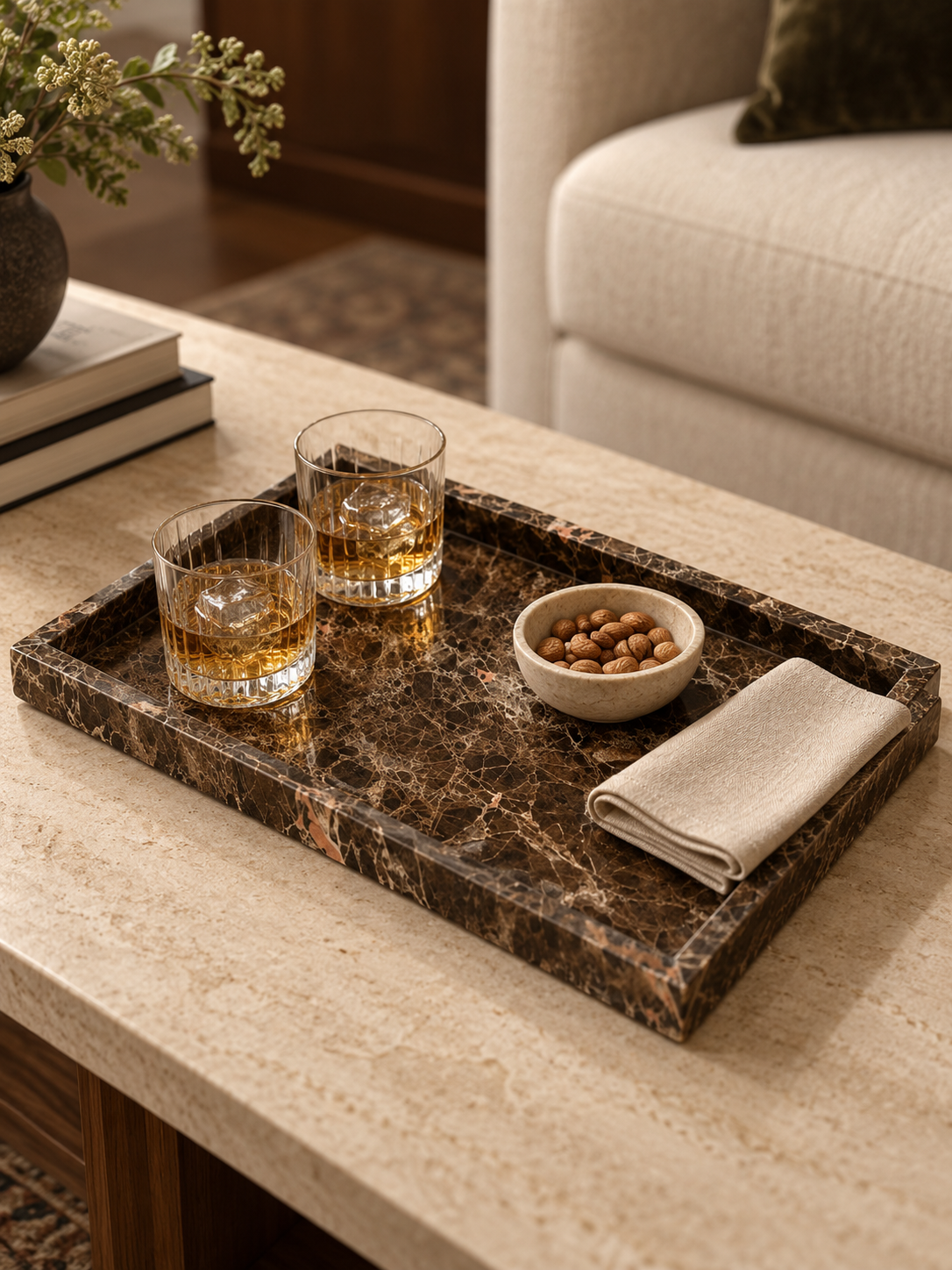 Brown Emperador Marble Tray