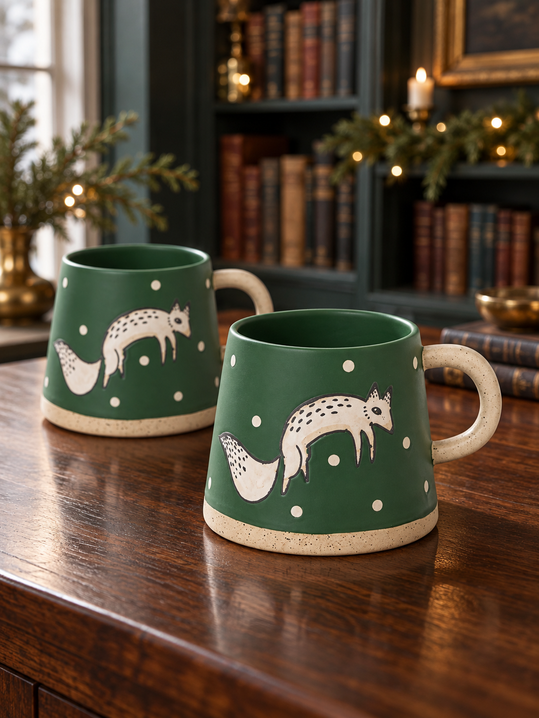 Arwen Woodland Christmas Mugs — Set of 2
