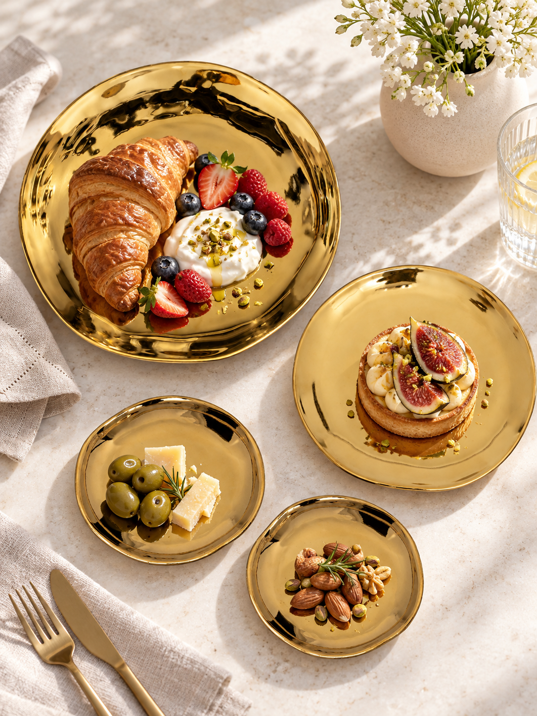 Good Morning Gold Plates, Set of 2
