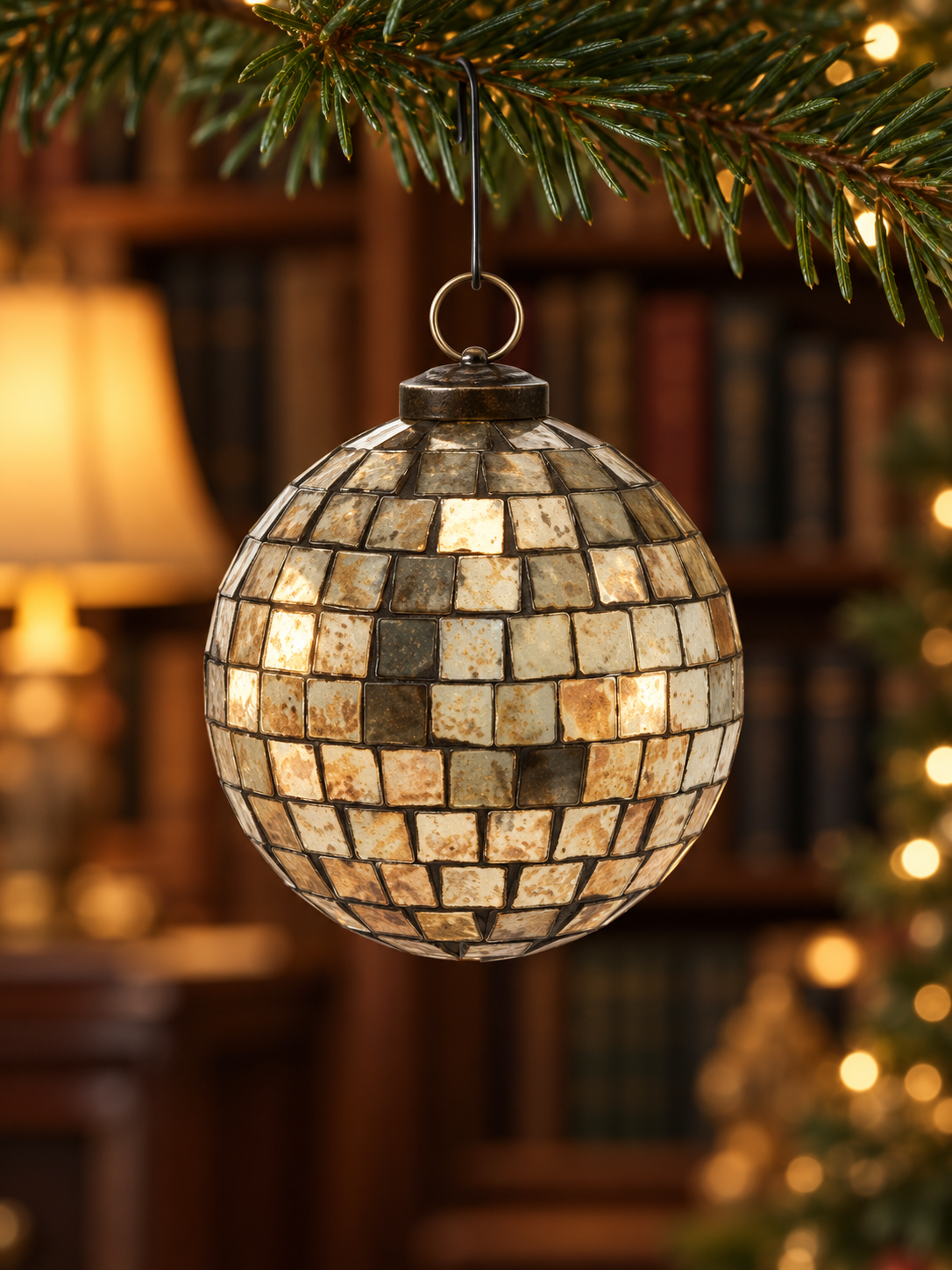 Antiqued disco ball Christmas ornament-1.png