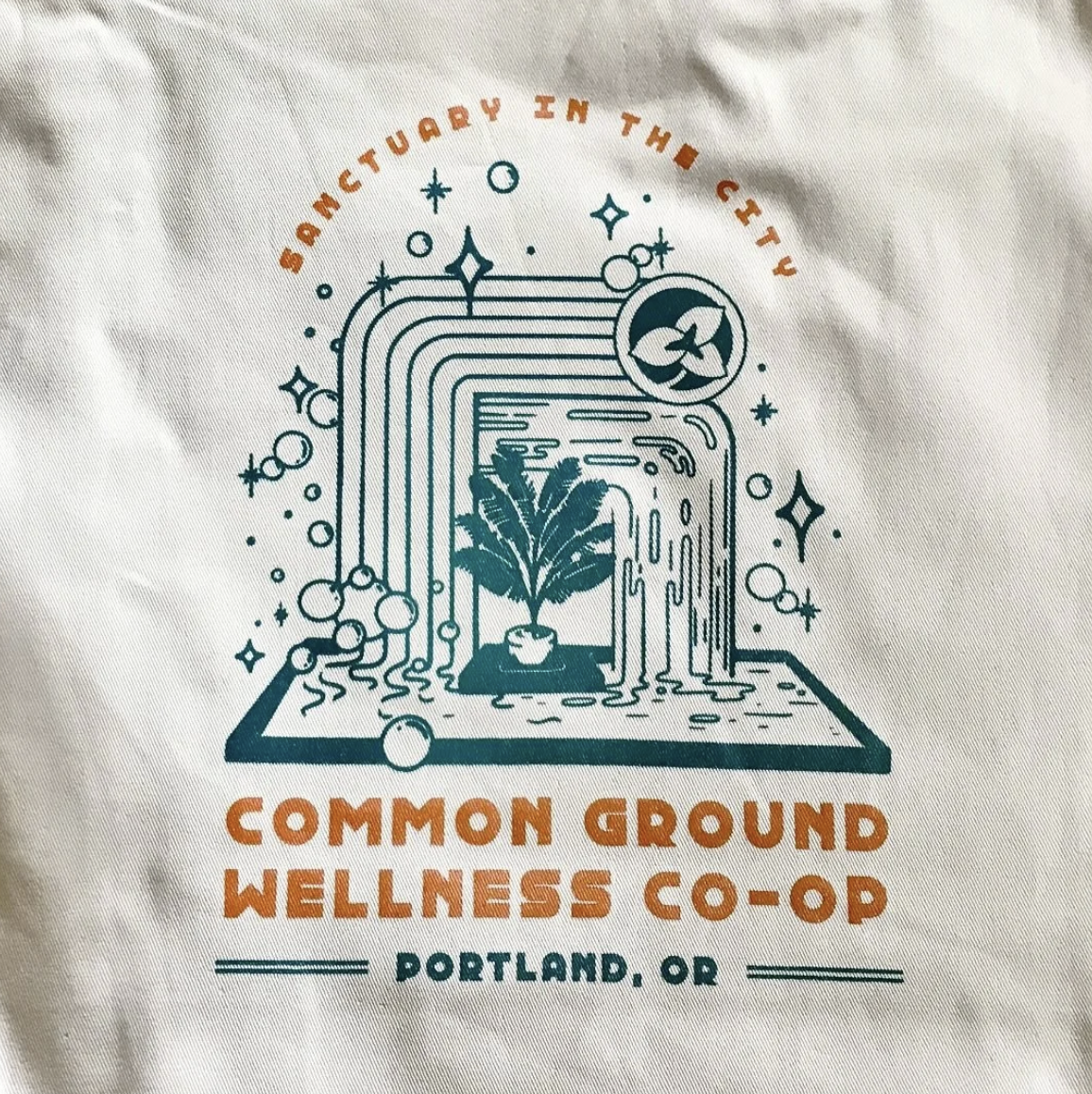 Tote bag design for Common Ground Wellness Cooperative
