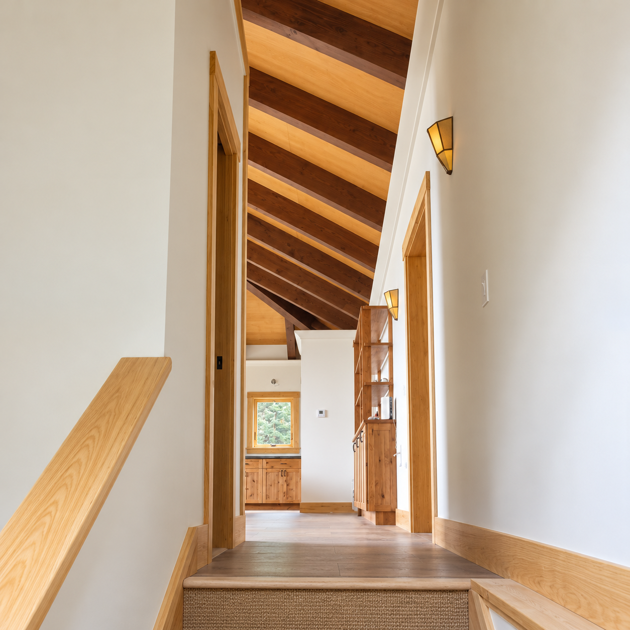 Warm Rustic Hallway with Vaulted Wood Ceiling.png