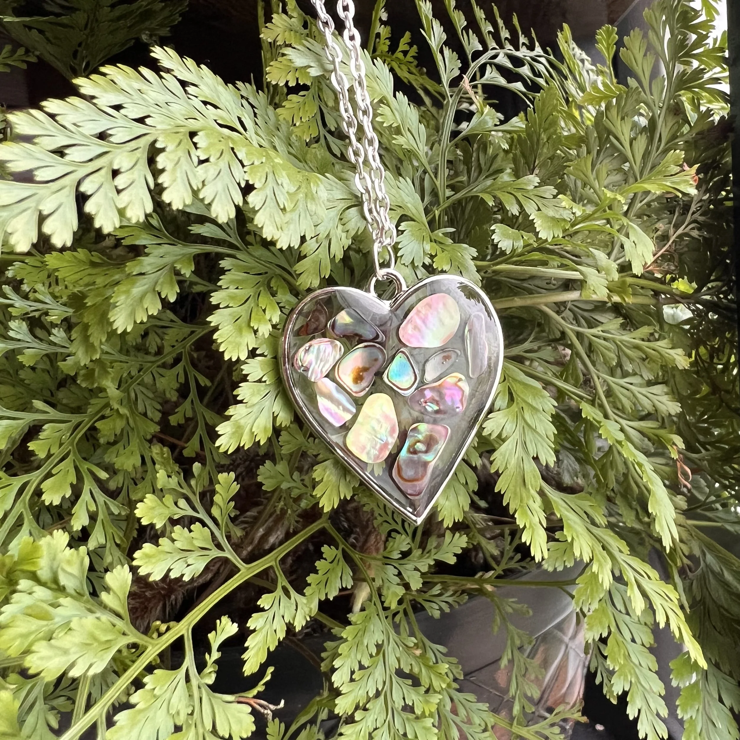 Abalone Mosaic Heart Pendant