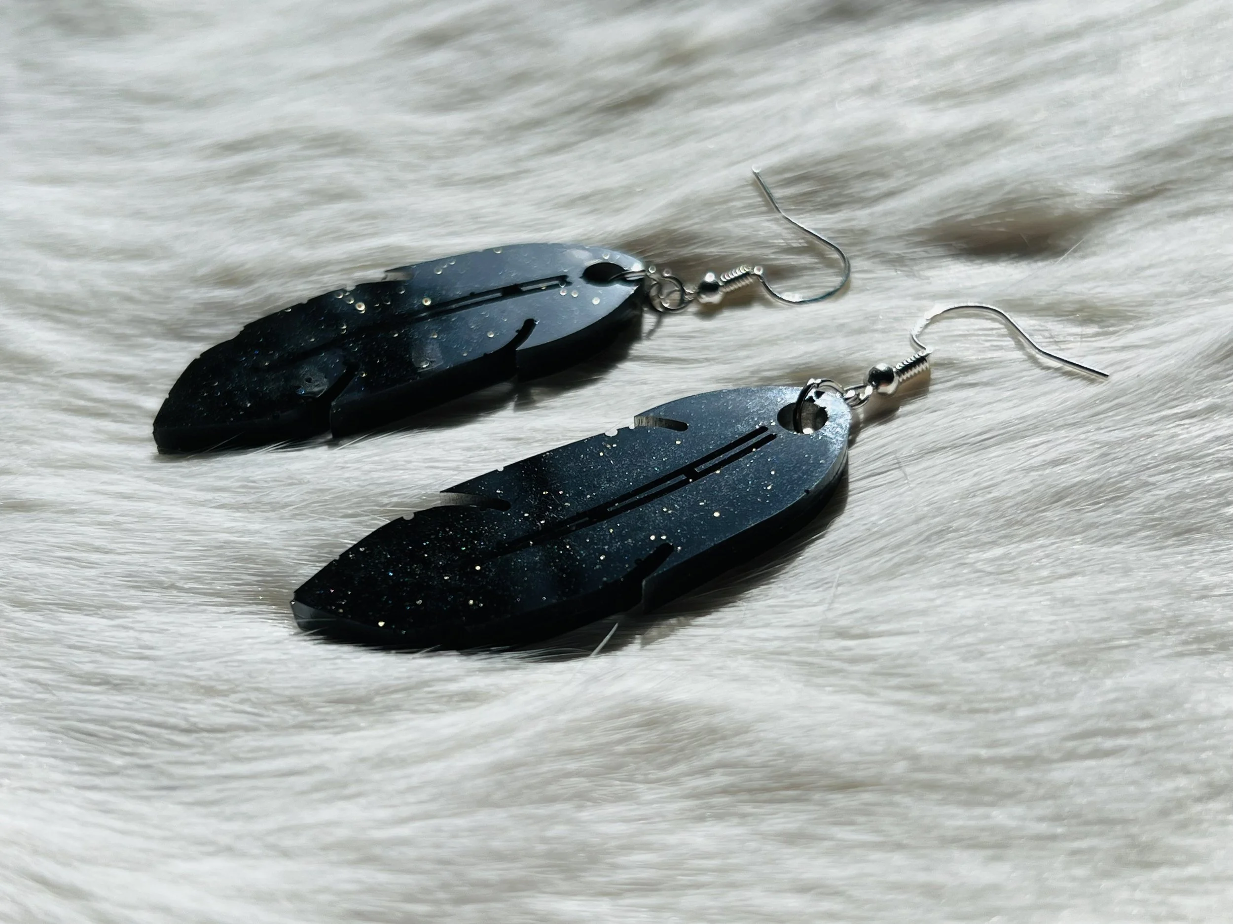 Resin Feather Earrings