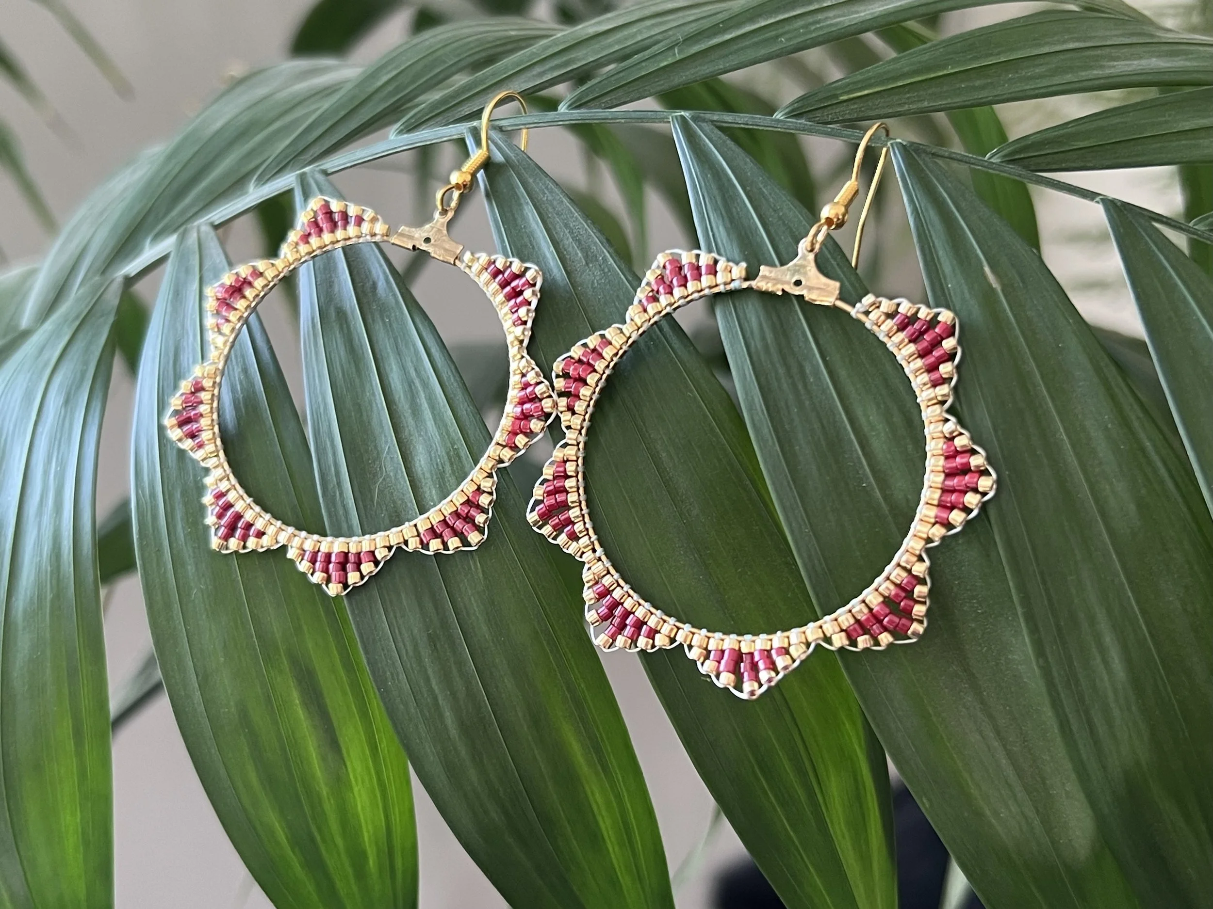 Sunshine Beaded Hoops