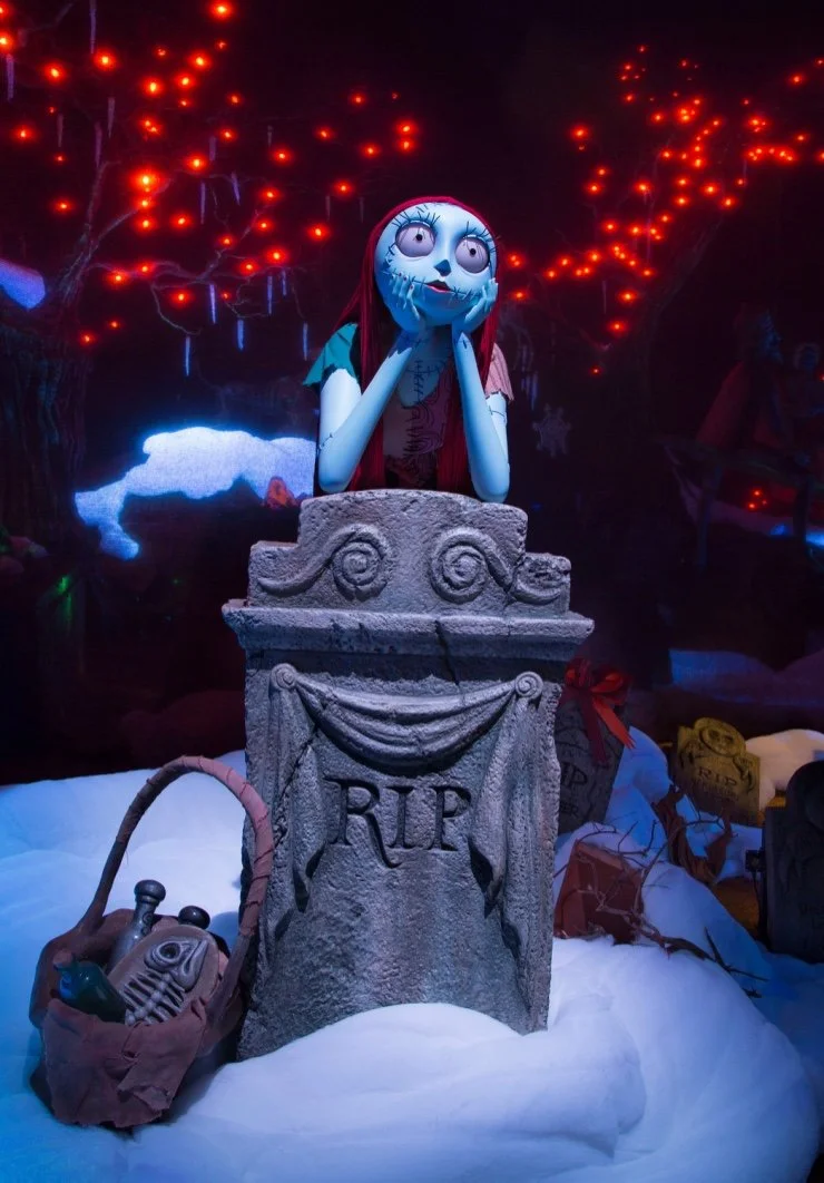 Disneyland Haunted Mansion Sally Animatronic during the Christmas season.