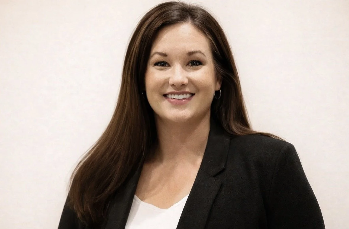 Junior League of Charlotte member headshot, black blazer, studio portrait