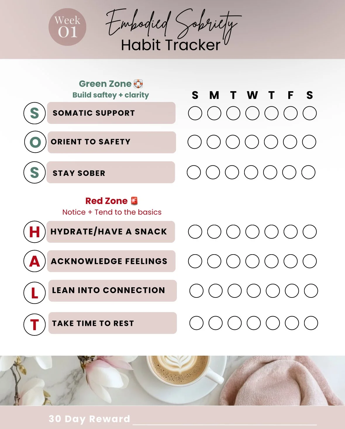 Embodied Sobriety Habit Tracker