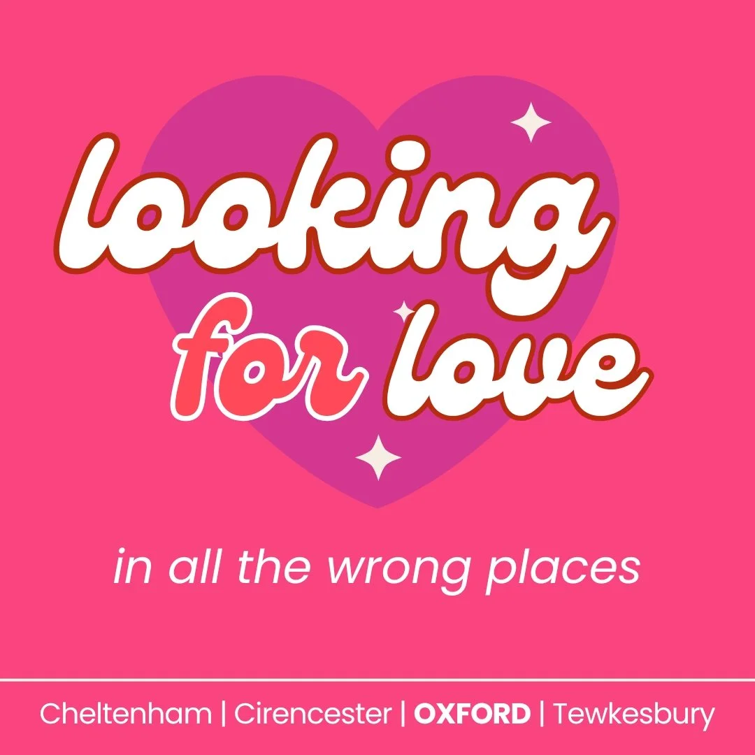 Candy floss pink image with the words Looking for love and below the words in all the wrong places