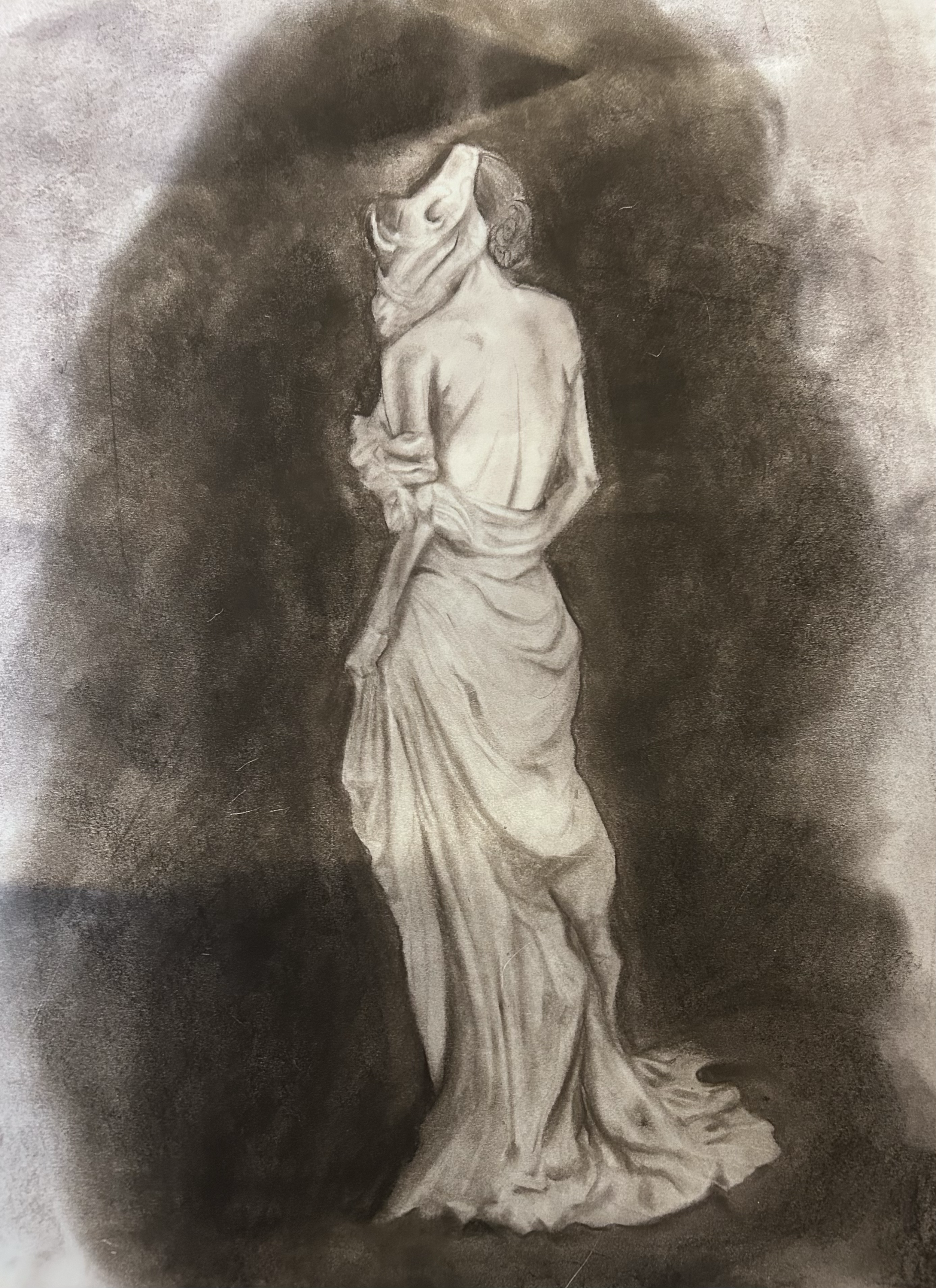 lady drawing #1
charcoal on paper 
2025