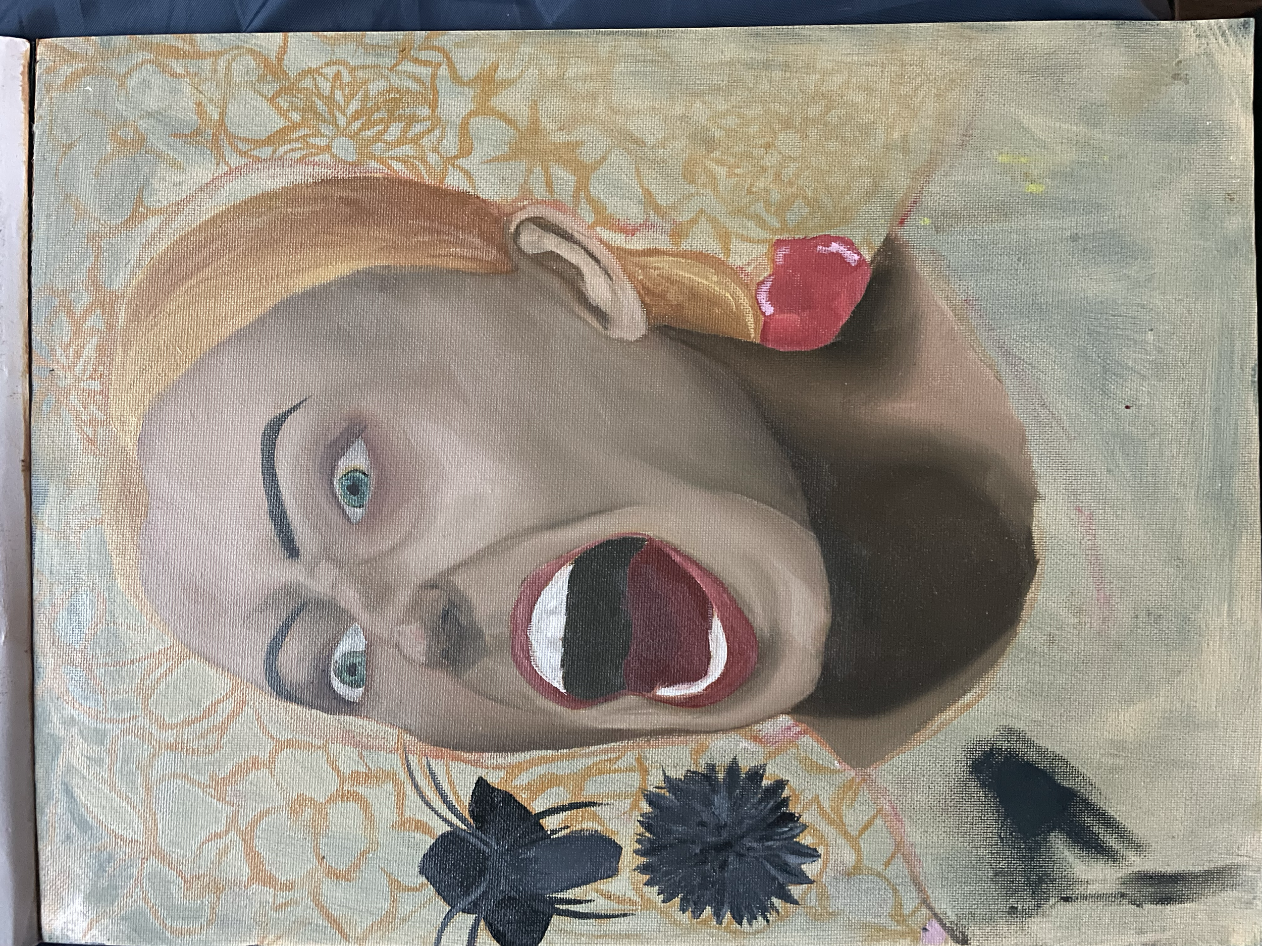 Lady painting#4
oil on oil paper 
2023