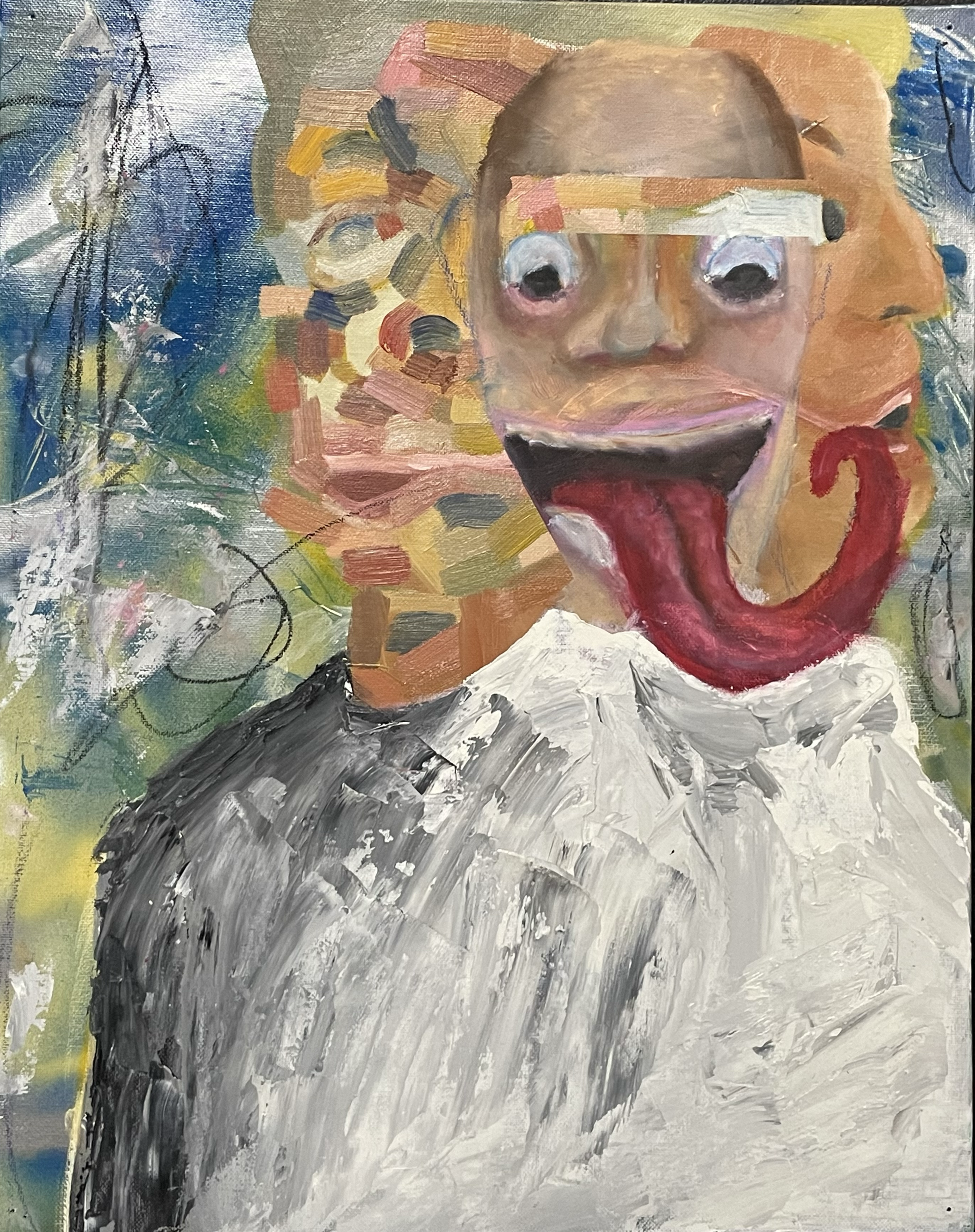 the politician
mixed media on canvas board 
2021