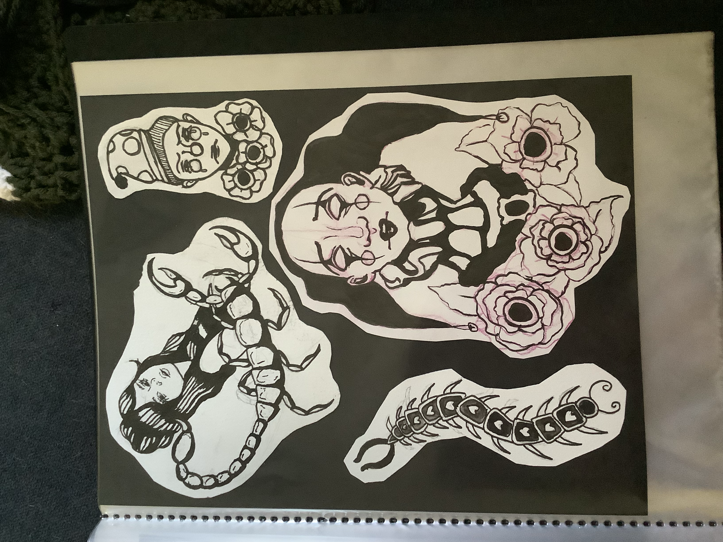 tattoo designs 
ink on paper 
2024