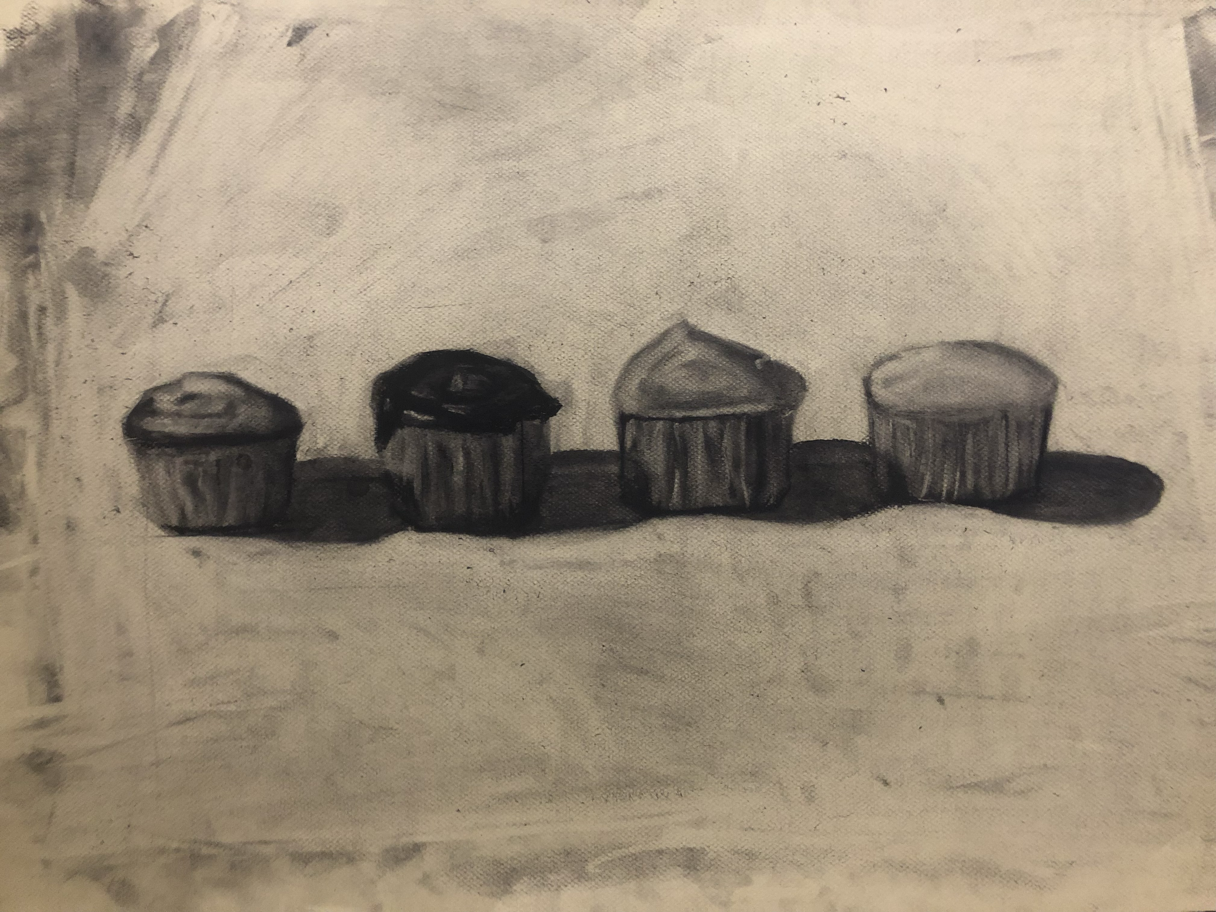 cupcakes 
charcoal on paper
2020
