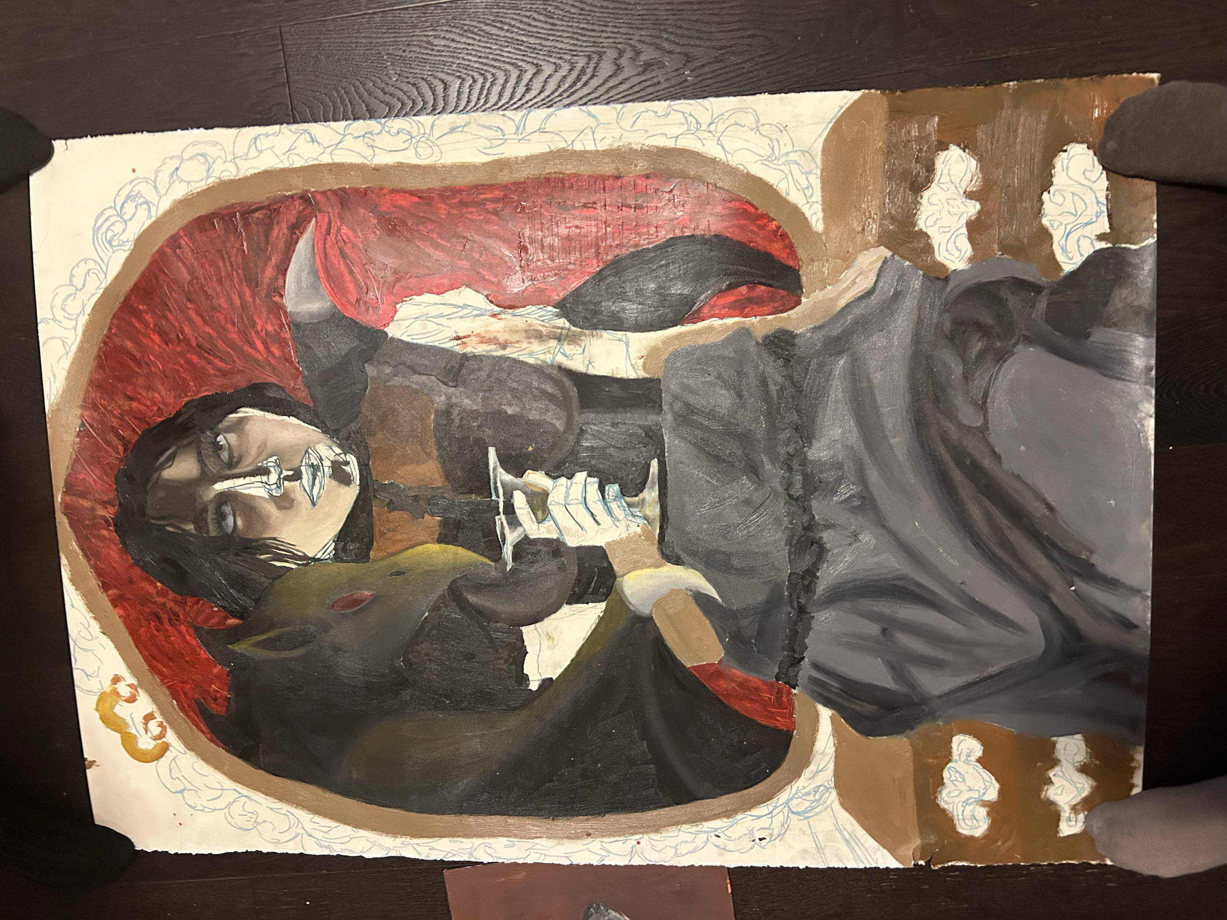 self portrait 
oil on oil paper 
2024