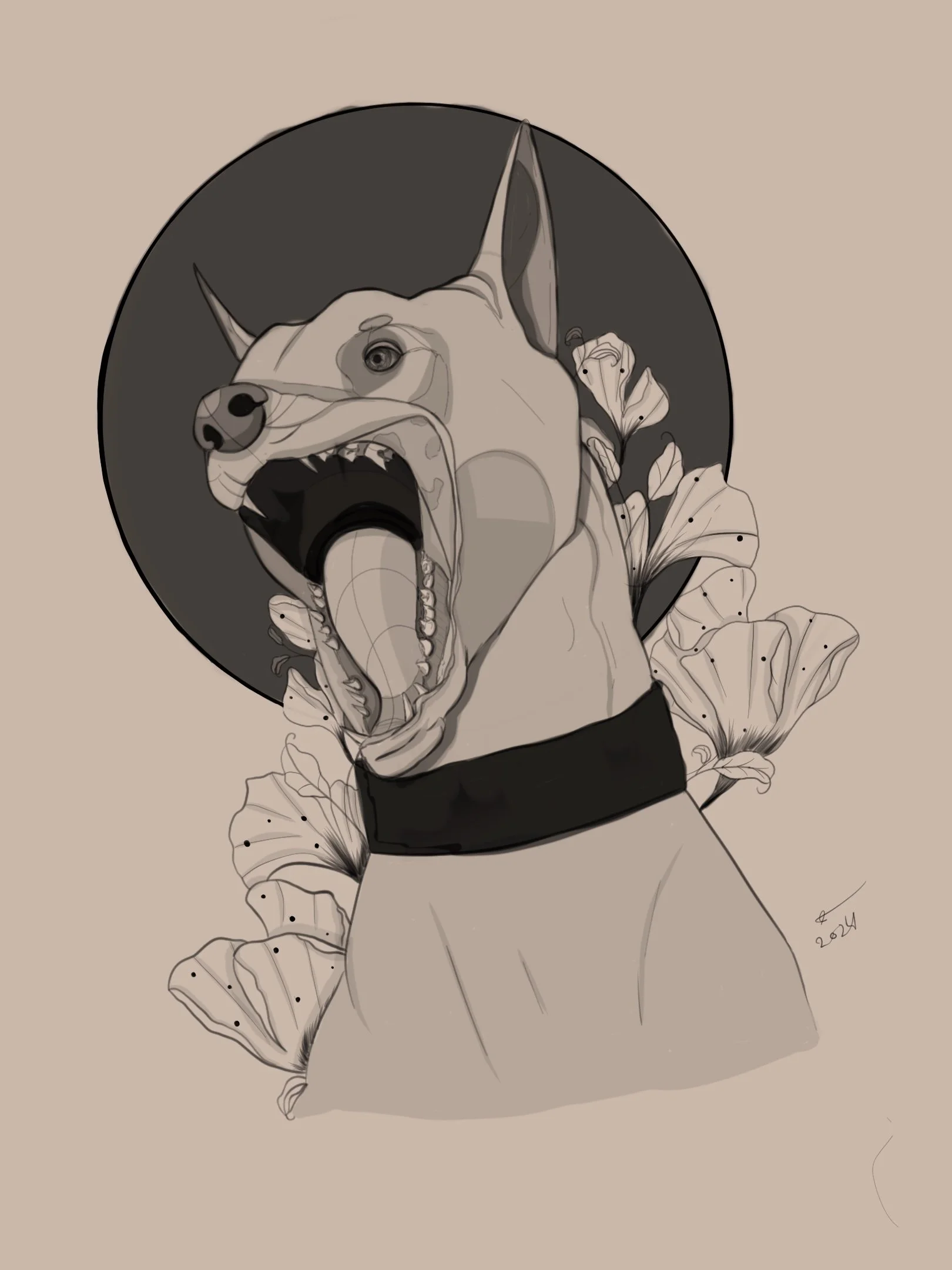 dog tattoo design 
digital 
2023