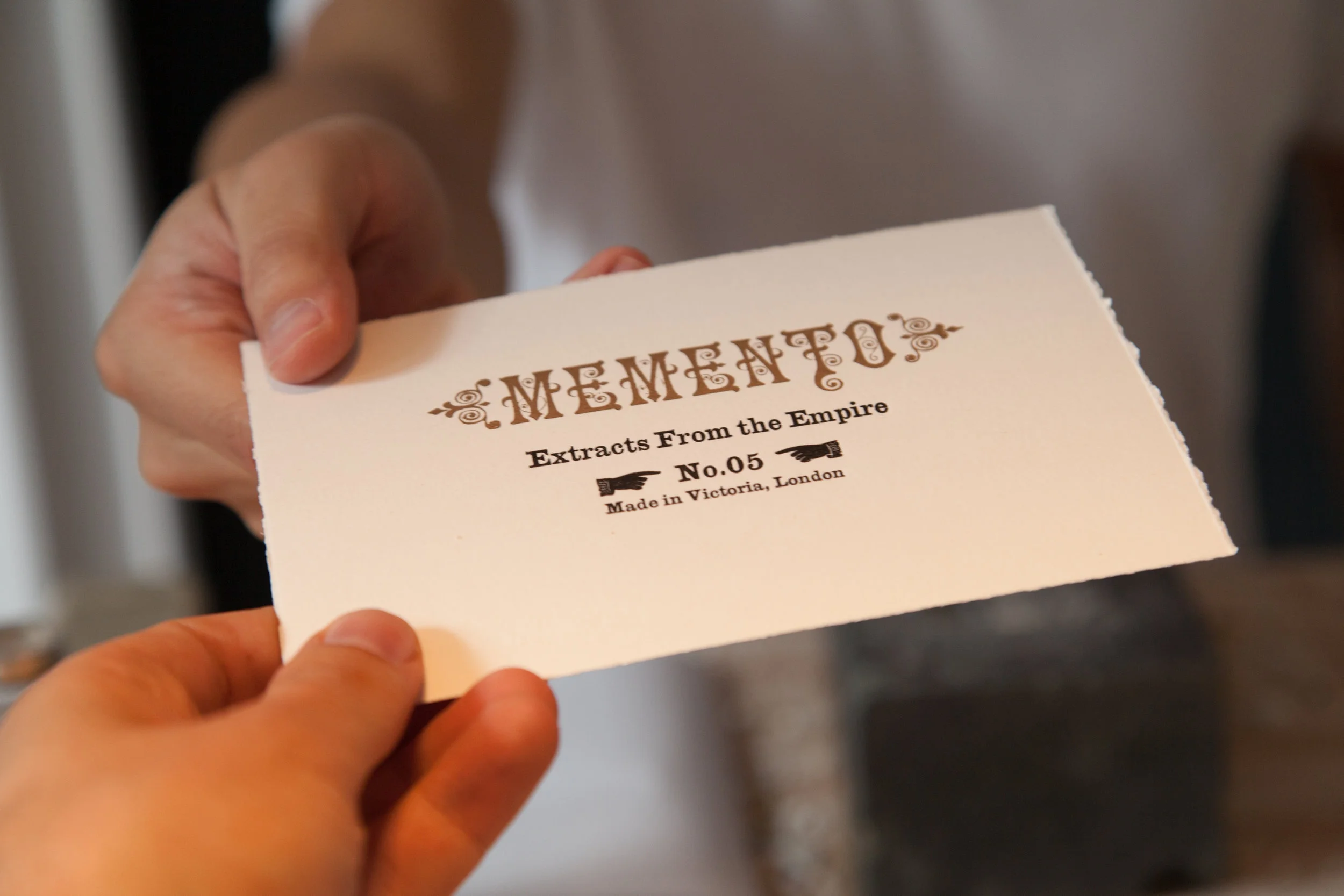 Memento letterpressed proof of authenticity, Delfina Foundation, Victoria, London, 2017. Photo: Christian Lübbert