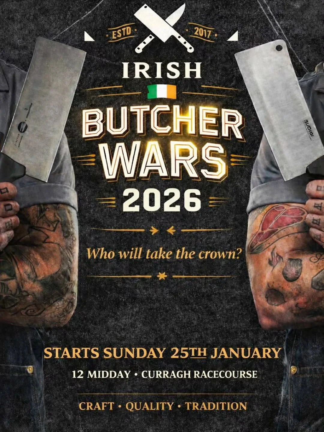 So excited to be heading to County Kildare this weekend to judge Irish Butcher Wars 🥩🔥
.
8 top butchers will take the stage to battle it out for the title of Irish Butcher Wars Champion 🏆Skill, speed, precision, and wild creativity will be on show