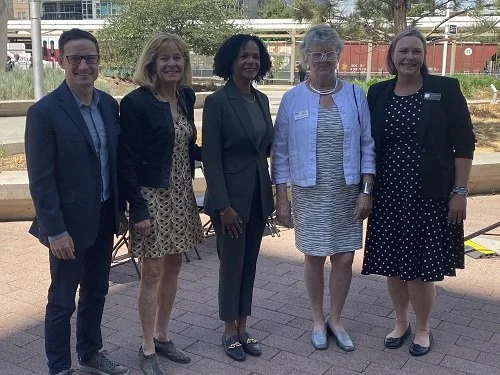 Scott with RTD Director Williams, Councilwoman Sawyer, RTD Director Guissinger, and RTD CEO Johnson at the Zero Fair for Youth Press Conference