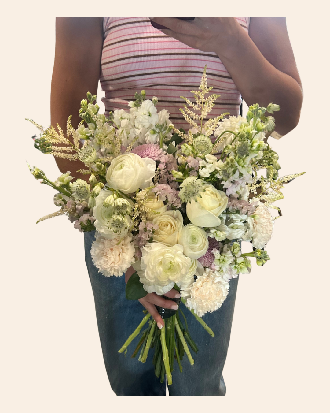 Pastel & White Bridal Bouquet